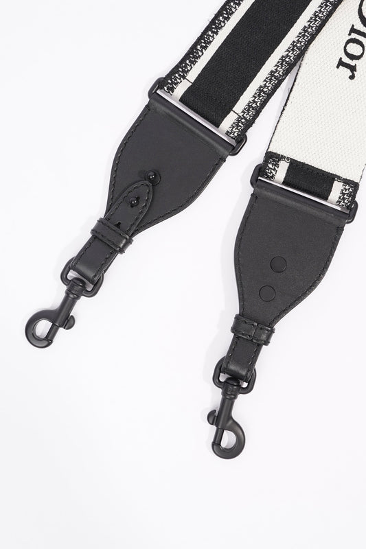 Christian Dior Ultramatte Bag Strap Black / White Canvas