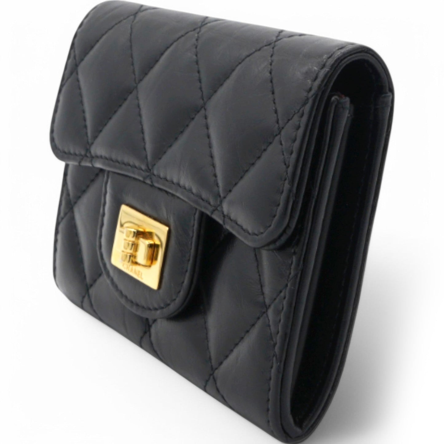 Chanel Metallic Quilted Reissue Card Holder Wallet