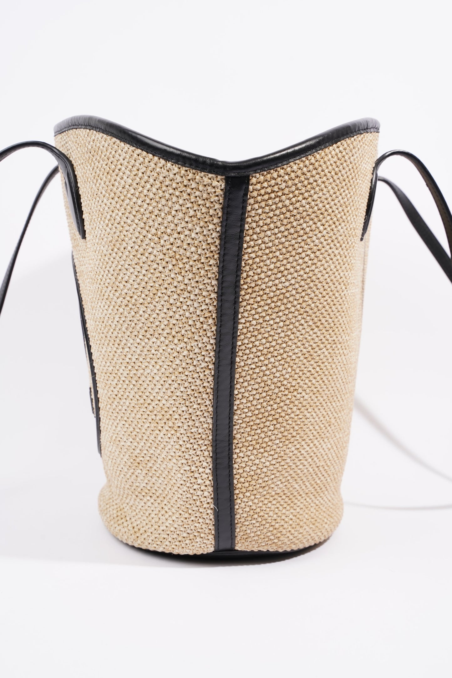 Louis Vuitton Womens Saint Jacques Tote Beige / Black Raffia