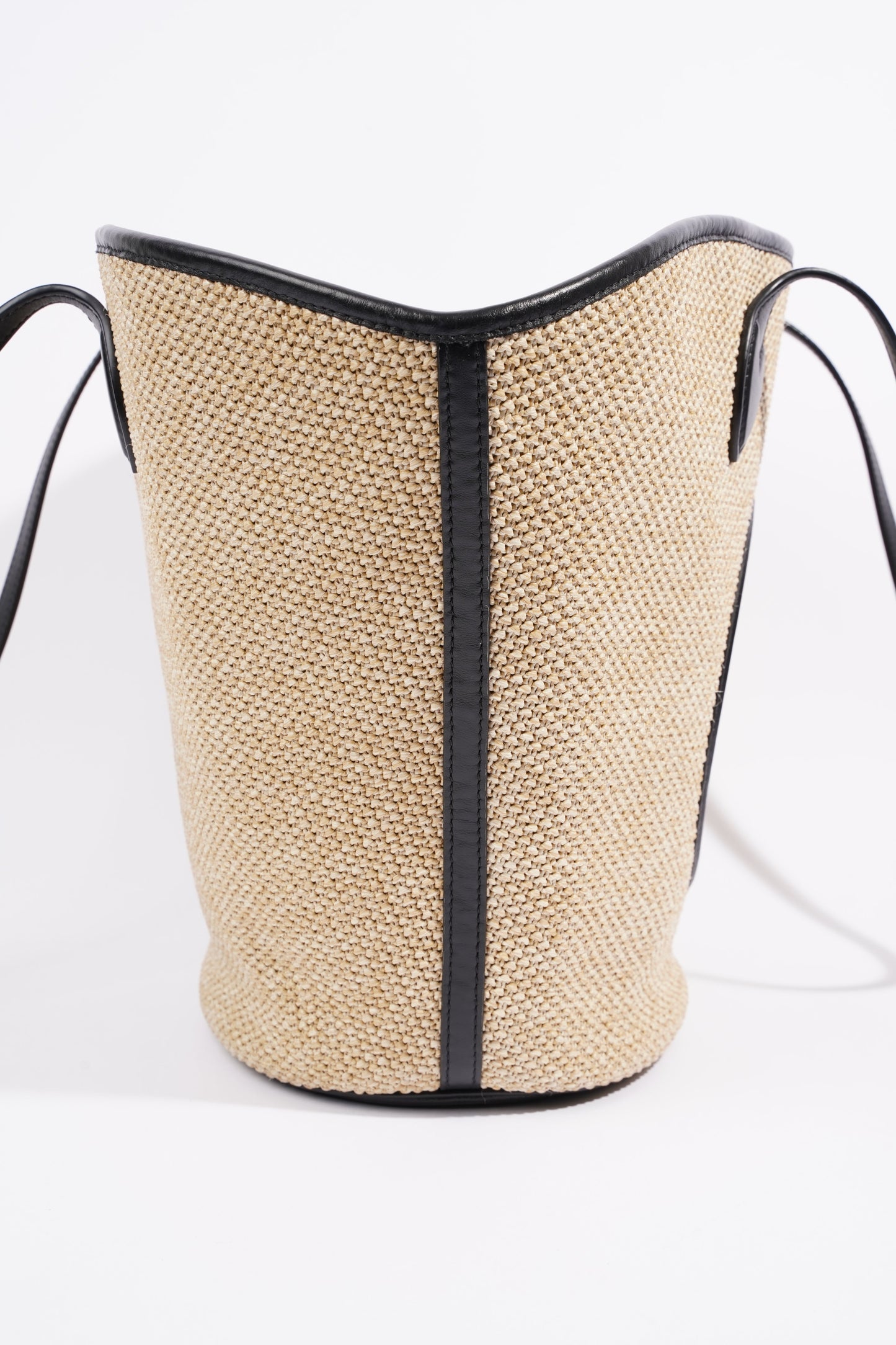 Louis Vuitton Womens Saint Jacques Tote Beige / Black Raffia