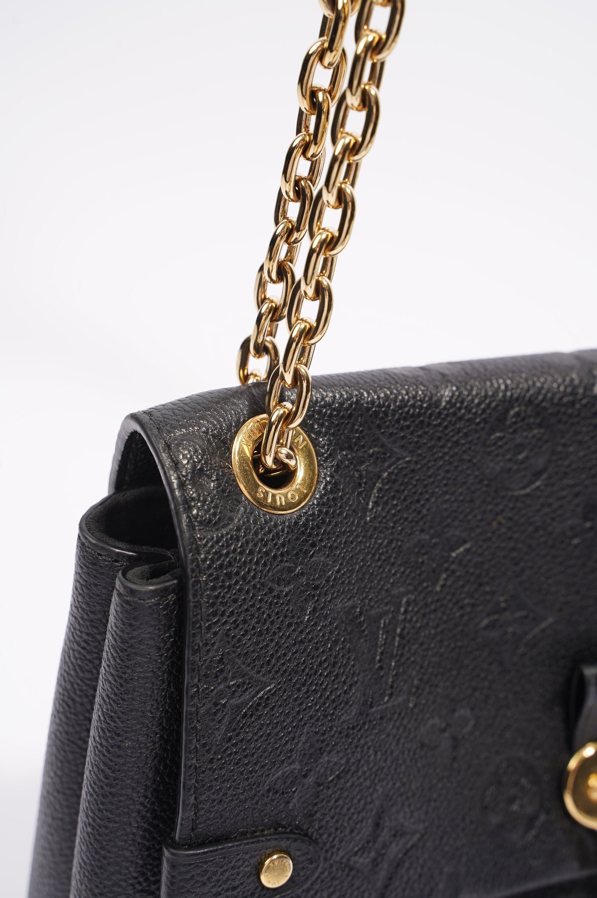 Louis Vuitton Womens Vavin Bag Black Leather PM