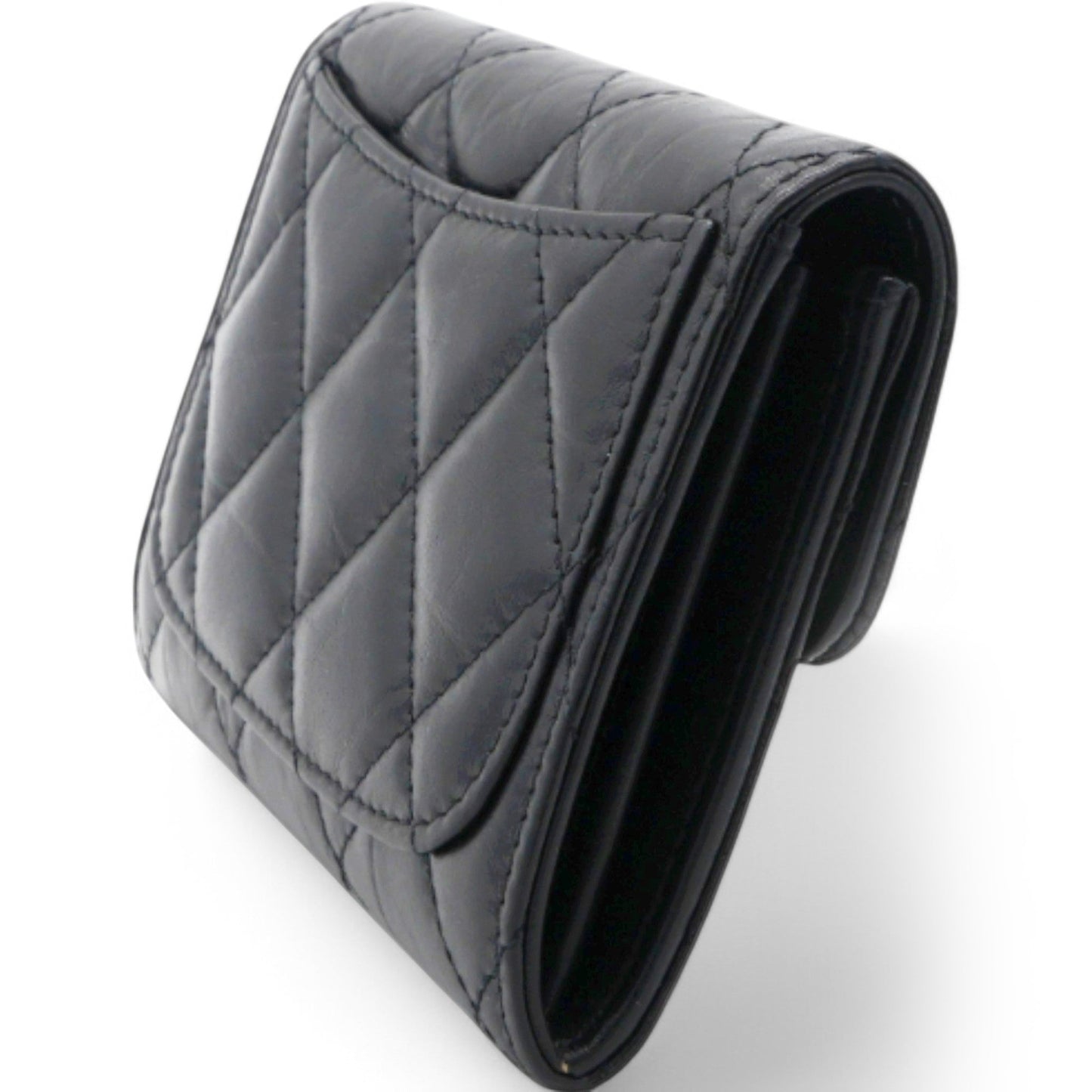 Chanel Metallic Quilted Reissue Card Holder Wallet