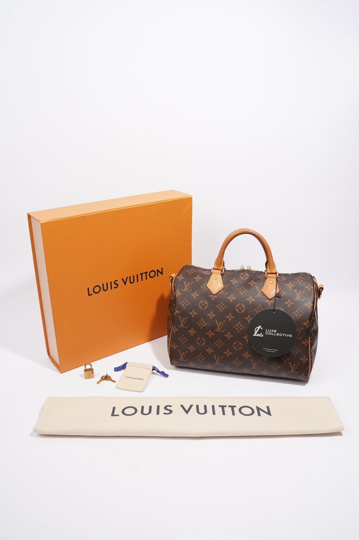 Louis Vuitton Womens Speedy Bandouliere Monogram Canvas 30