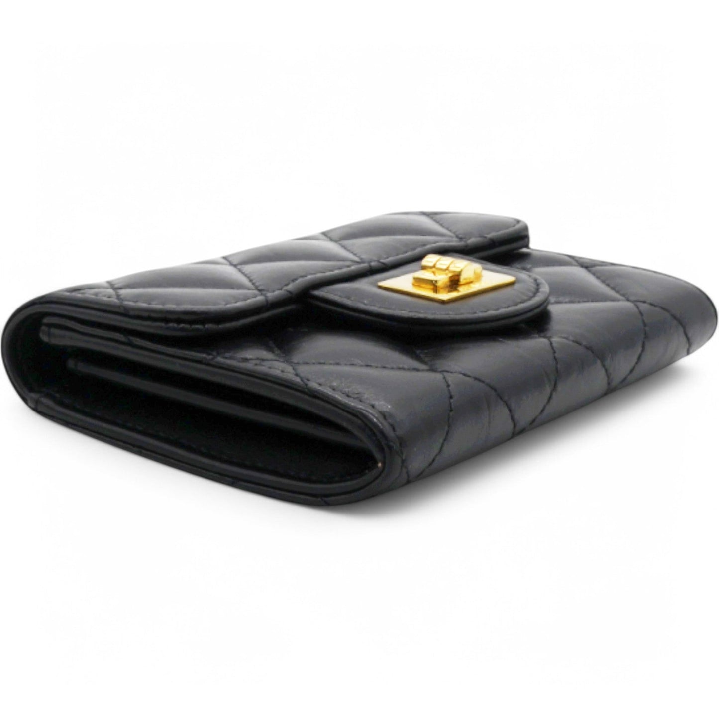 Chanel Metallic Quilted Reissue Card Holder Wallet