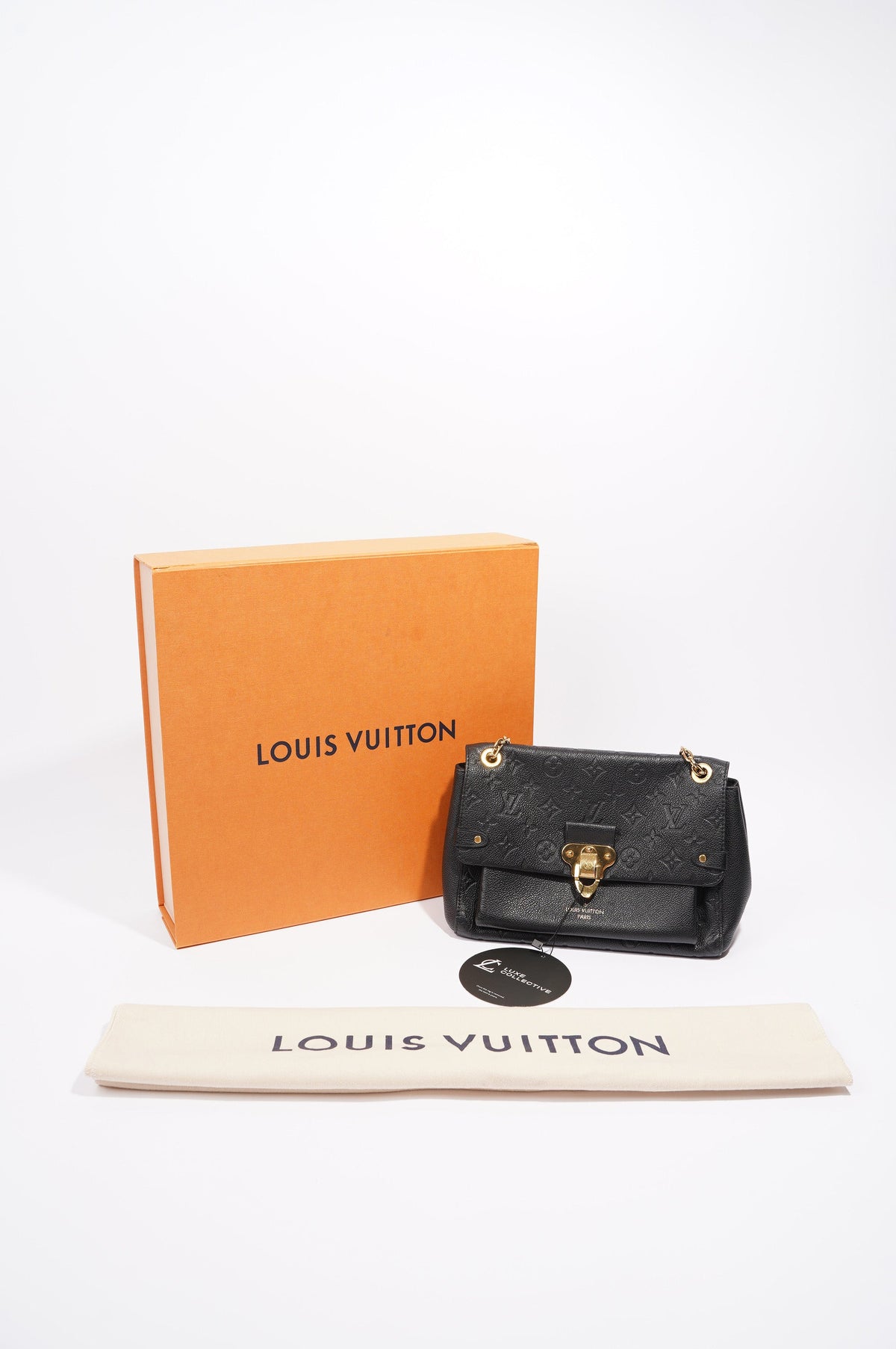 Louis Vuitton Womens Vavin Bag Black Leather PM