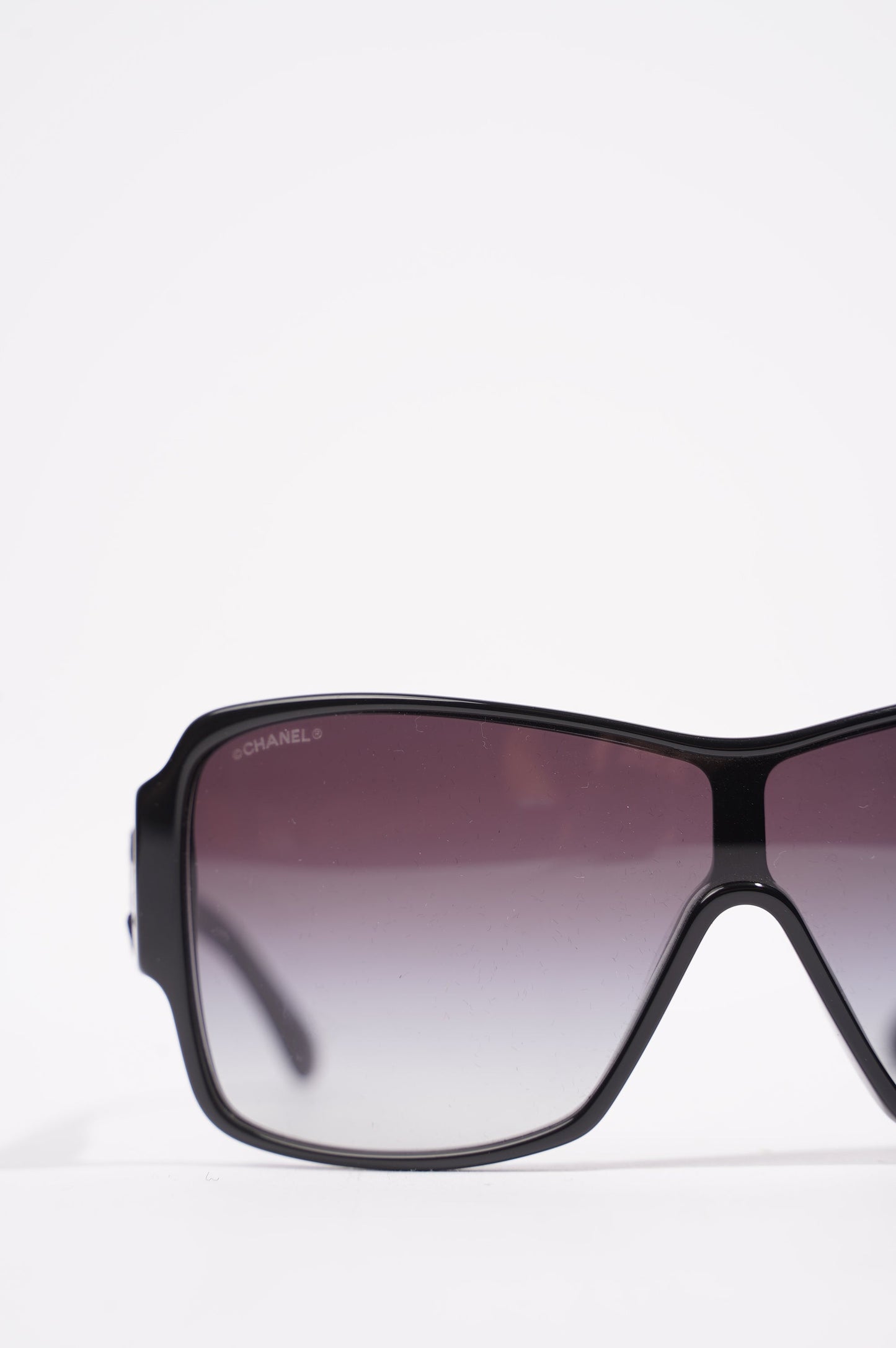 Chanel Womens Square Frame Sunglasses Black Acetate