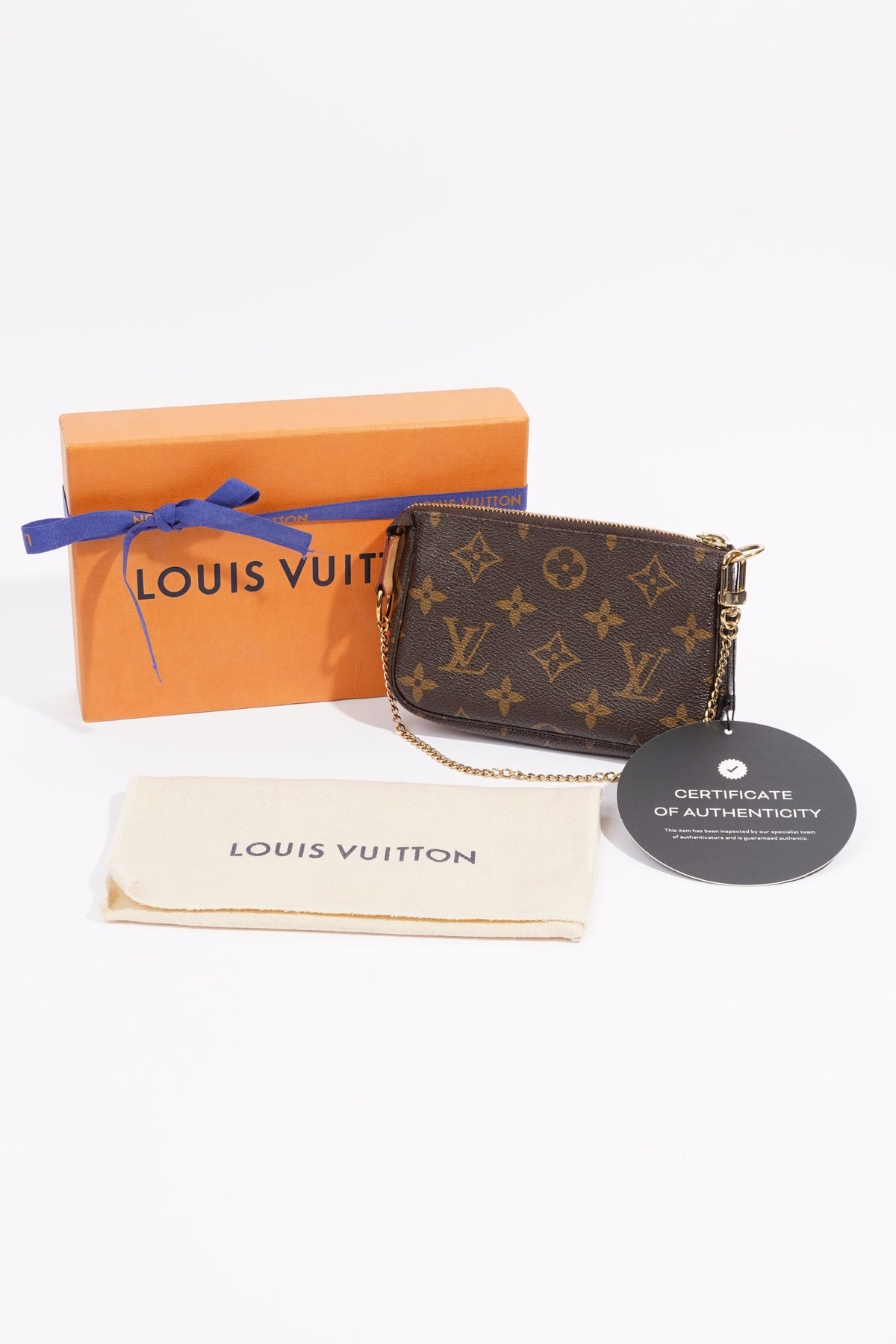 Louis Vuitton Womens Mini Pochette Bag Monogram Canvas