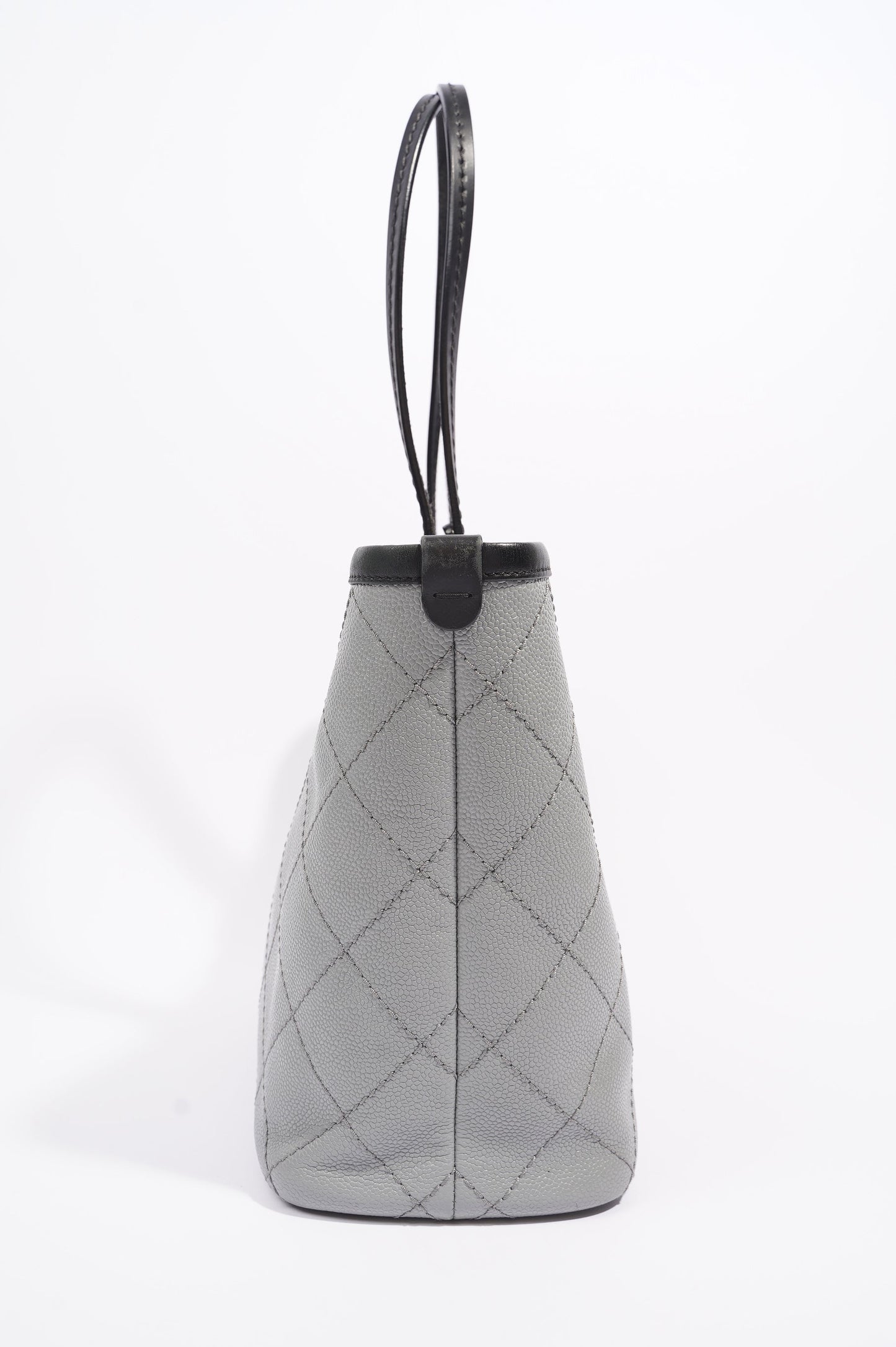 Chanel Womens Fever Shopping Tote Grey Caviar