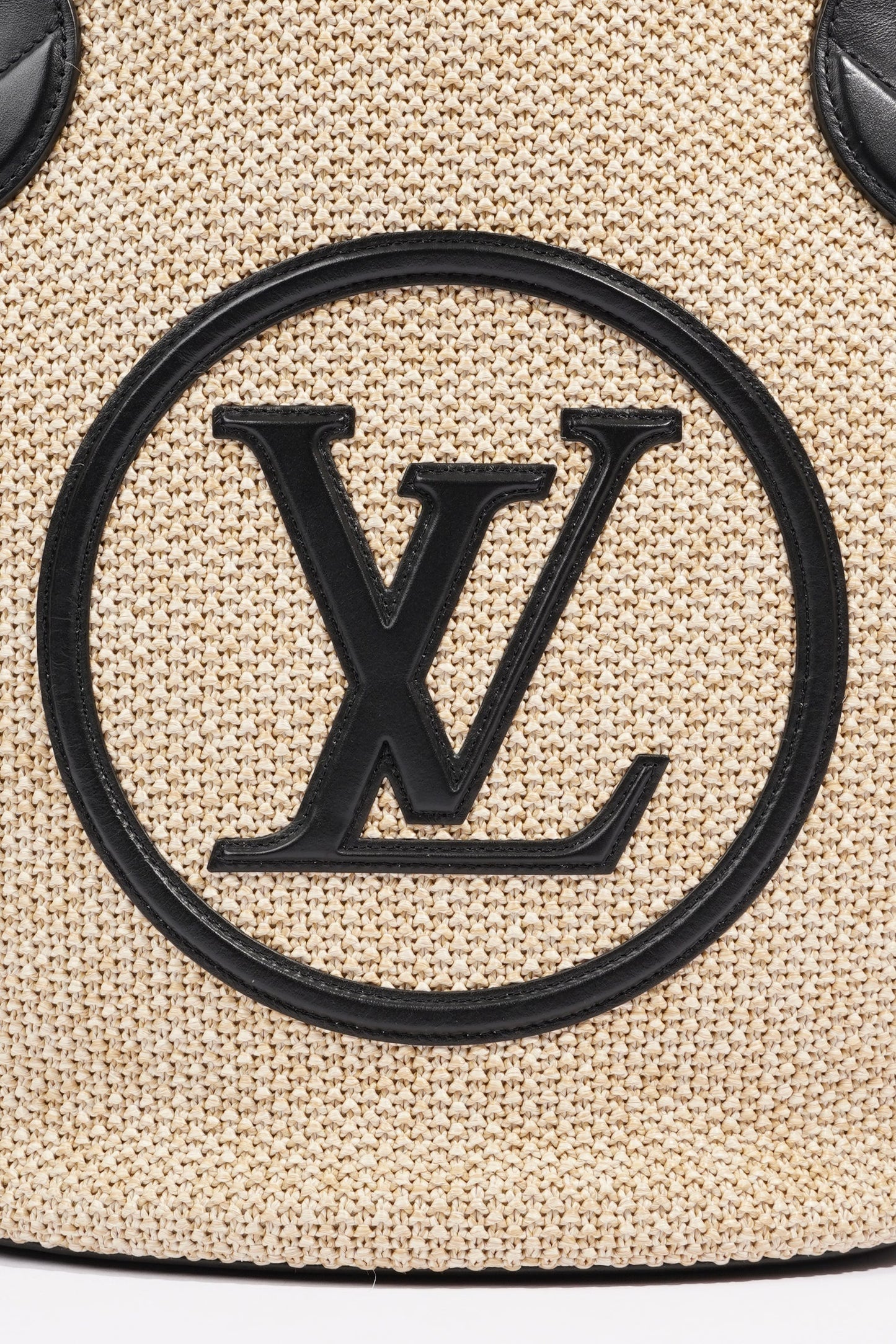 Louis Vuitton Womens Saint Jacques Tote Beige / Black Raffia