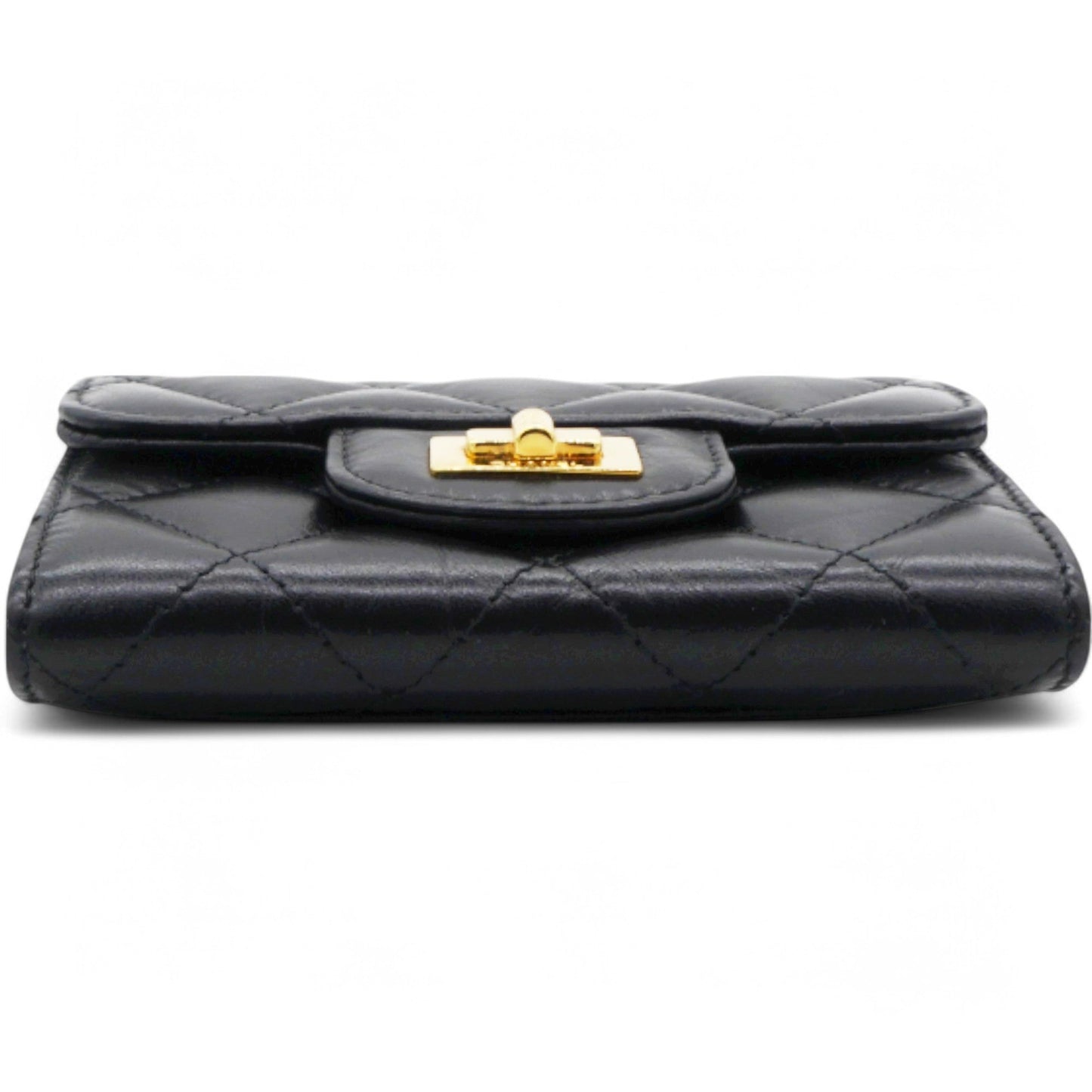 Chanel Metallic Quilted Reissue Card Holder Wallet