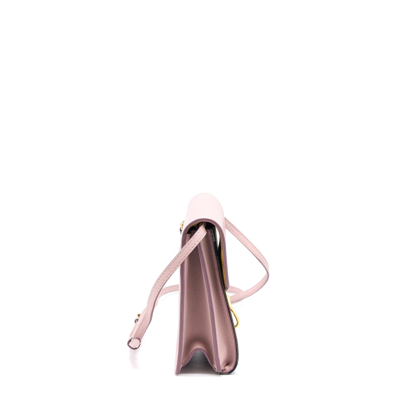 Burberry Small Leather And House Check Crossbody Bag Pale Orchid