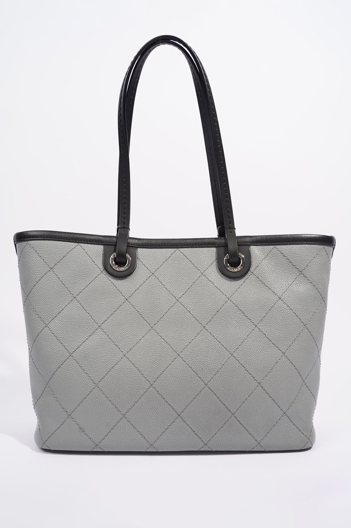 Chanel Womens Fever Shopping Tote Grey Caviar