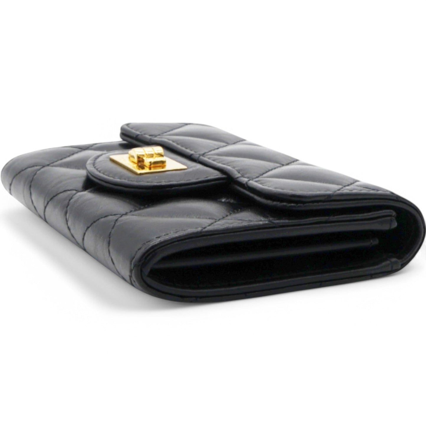Chanel Metallic Quilted Reissue Card Holder Wallet