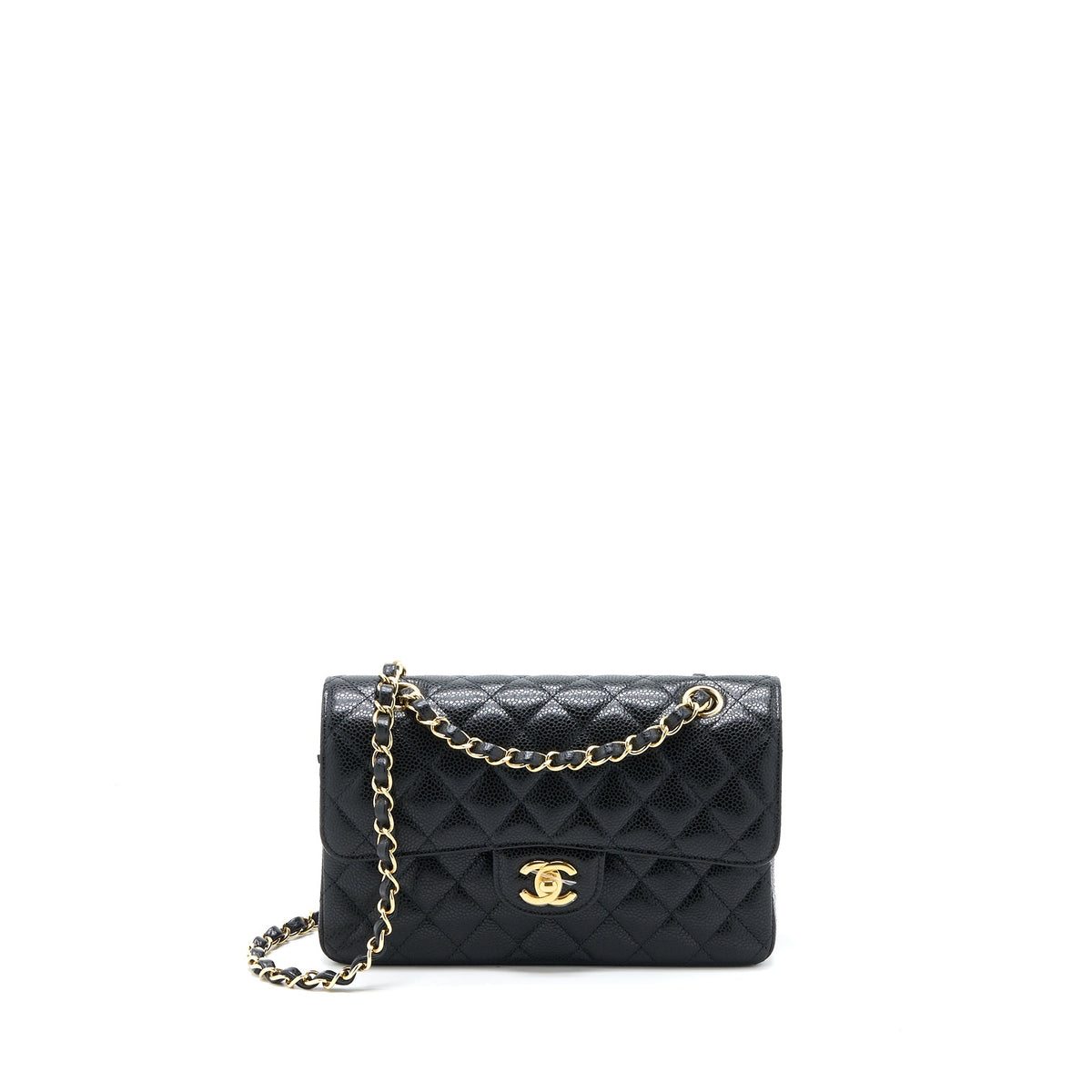 Chanel Small Classic Double Flap Bag Caviar Black GHW (Microchip)