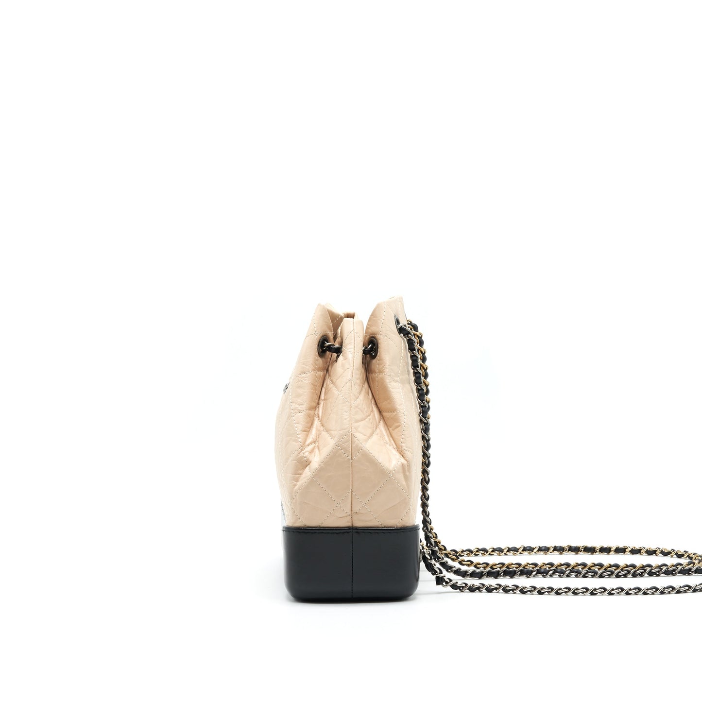 CHANEL GABRIELLE BACKPACK IN AGED CALFSKIN QUILTED LEATHER BEIGE