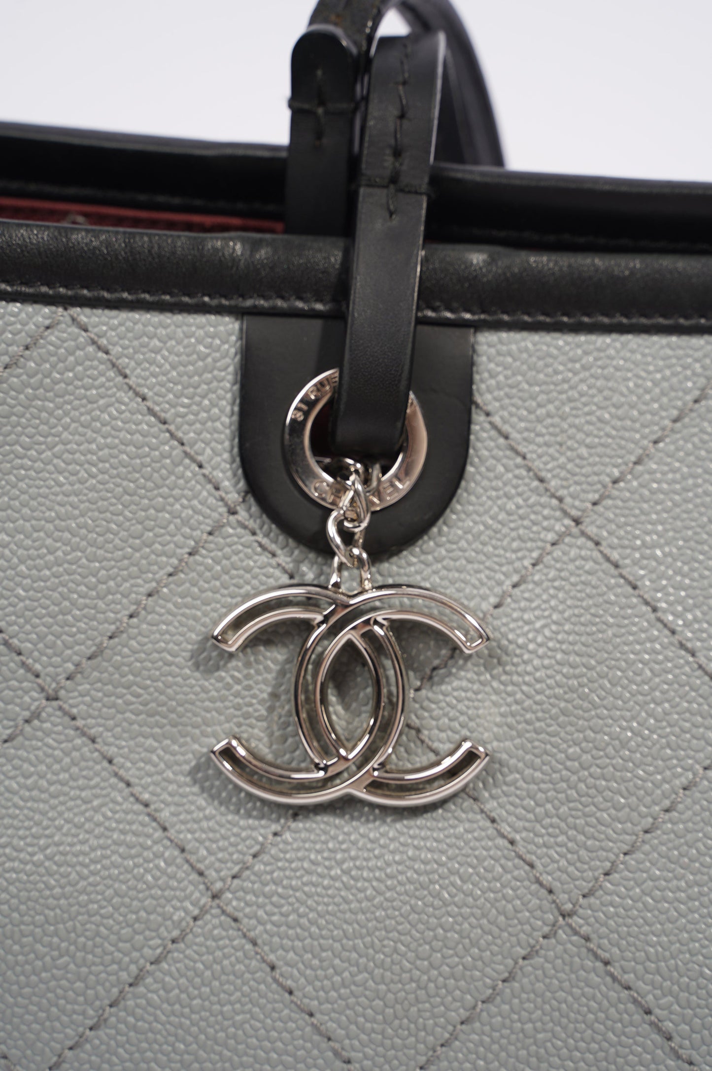 Chanel Womens Fever Shopping Tote Grey Caviar