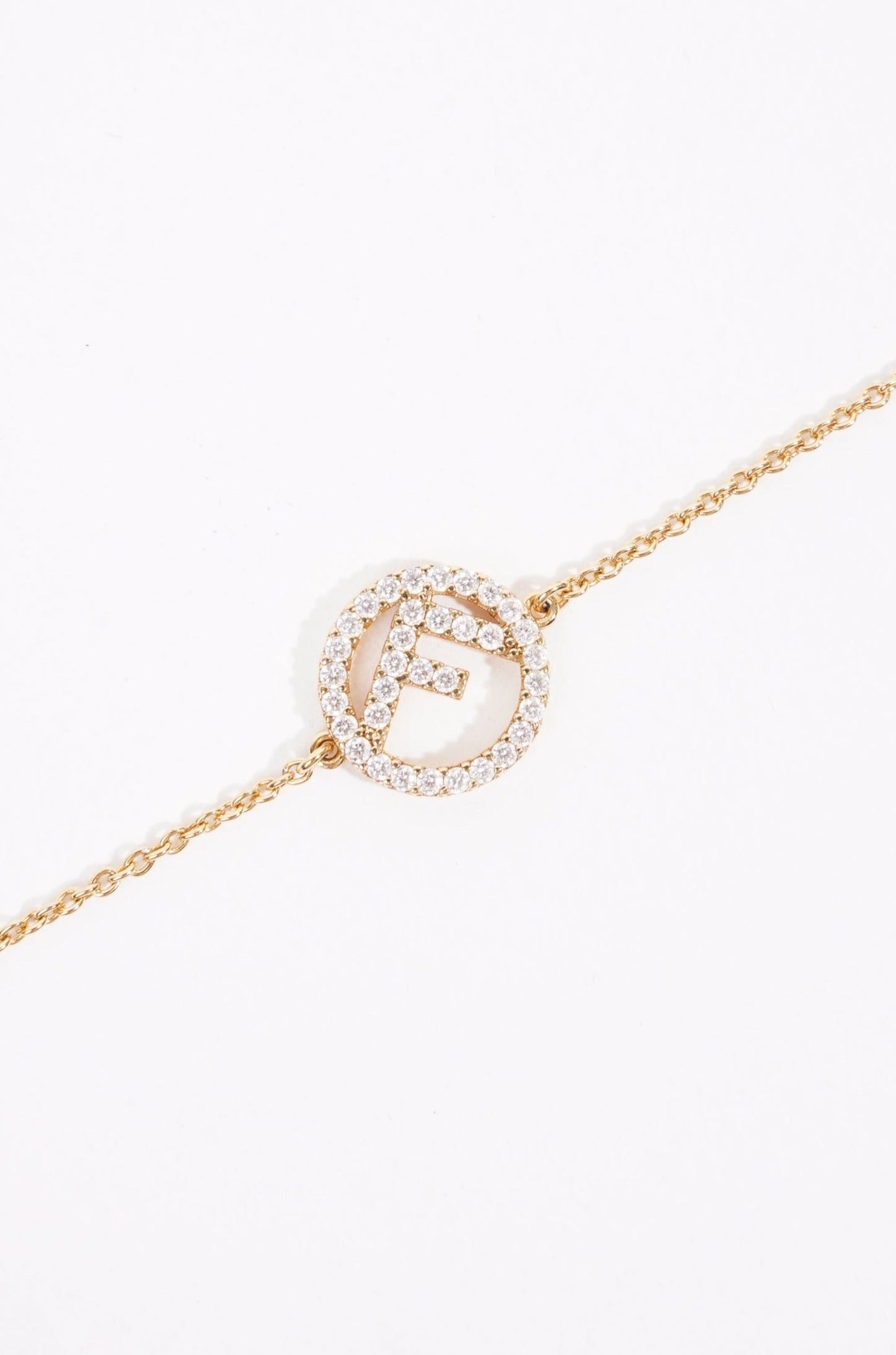 Fendi Womens Fendi Logo Bracelet Golden Finish Brass