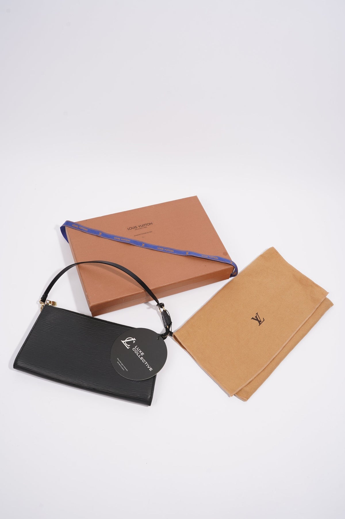 Louis Vuitton Womens Epi Pochette Accessoire Bag Black Epi Leather