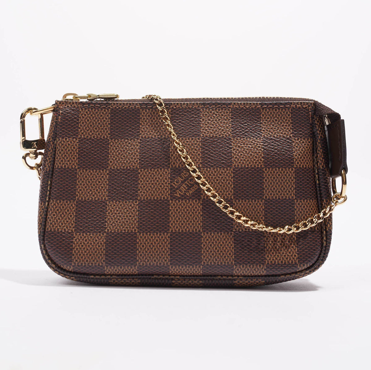 Louis Vuitton Womens Mini Pochette Damier Ebene Canvas