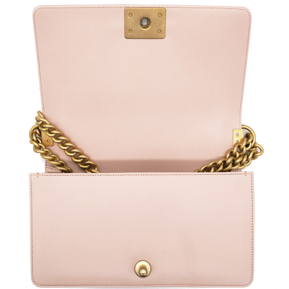 Chanel Pink Quilted Snakeskin Old Medium Boy Bag