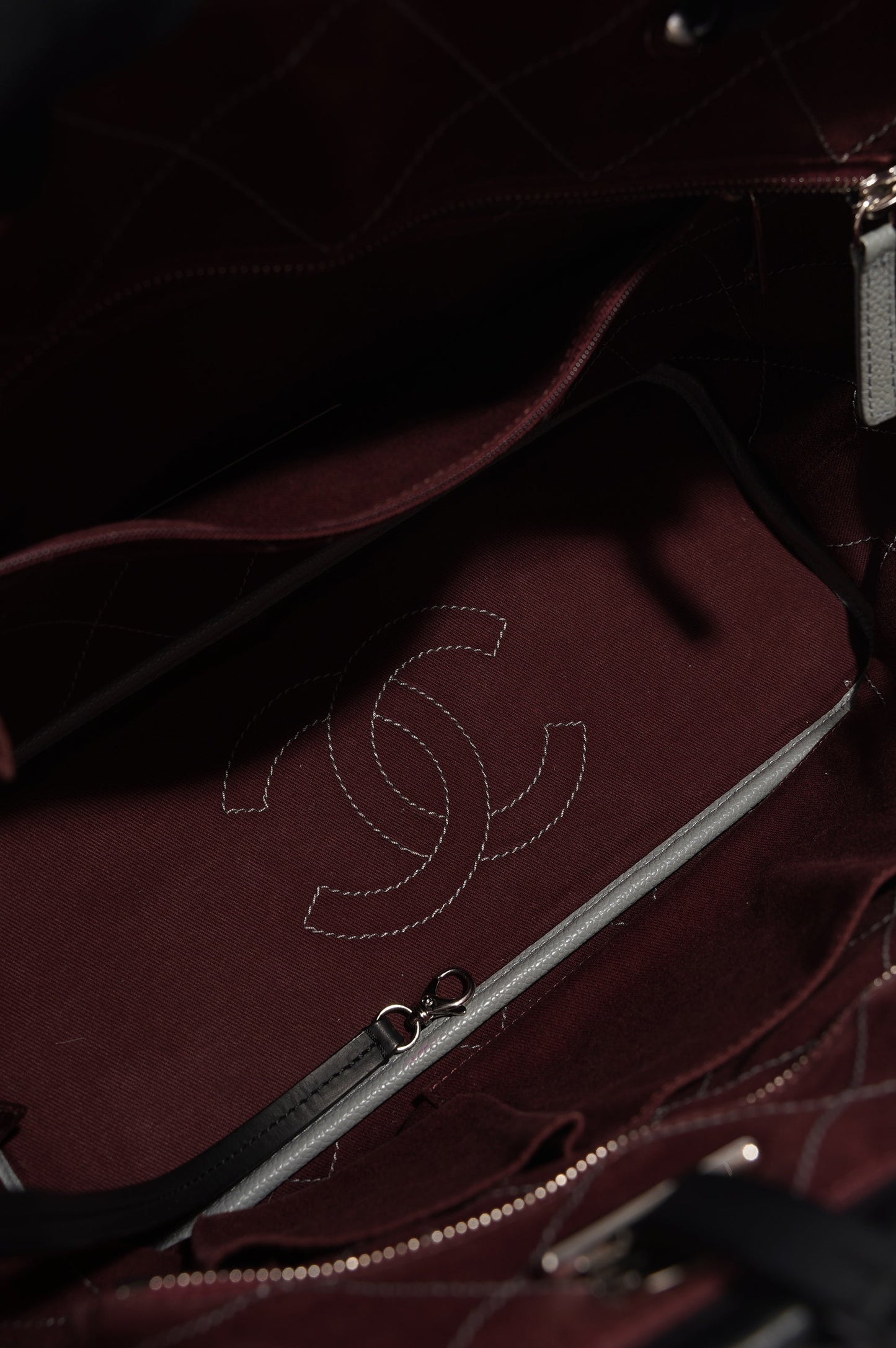 Chanel Womens Fever Shopping Tote Grey Caviar