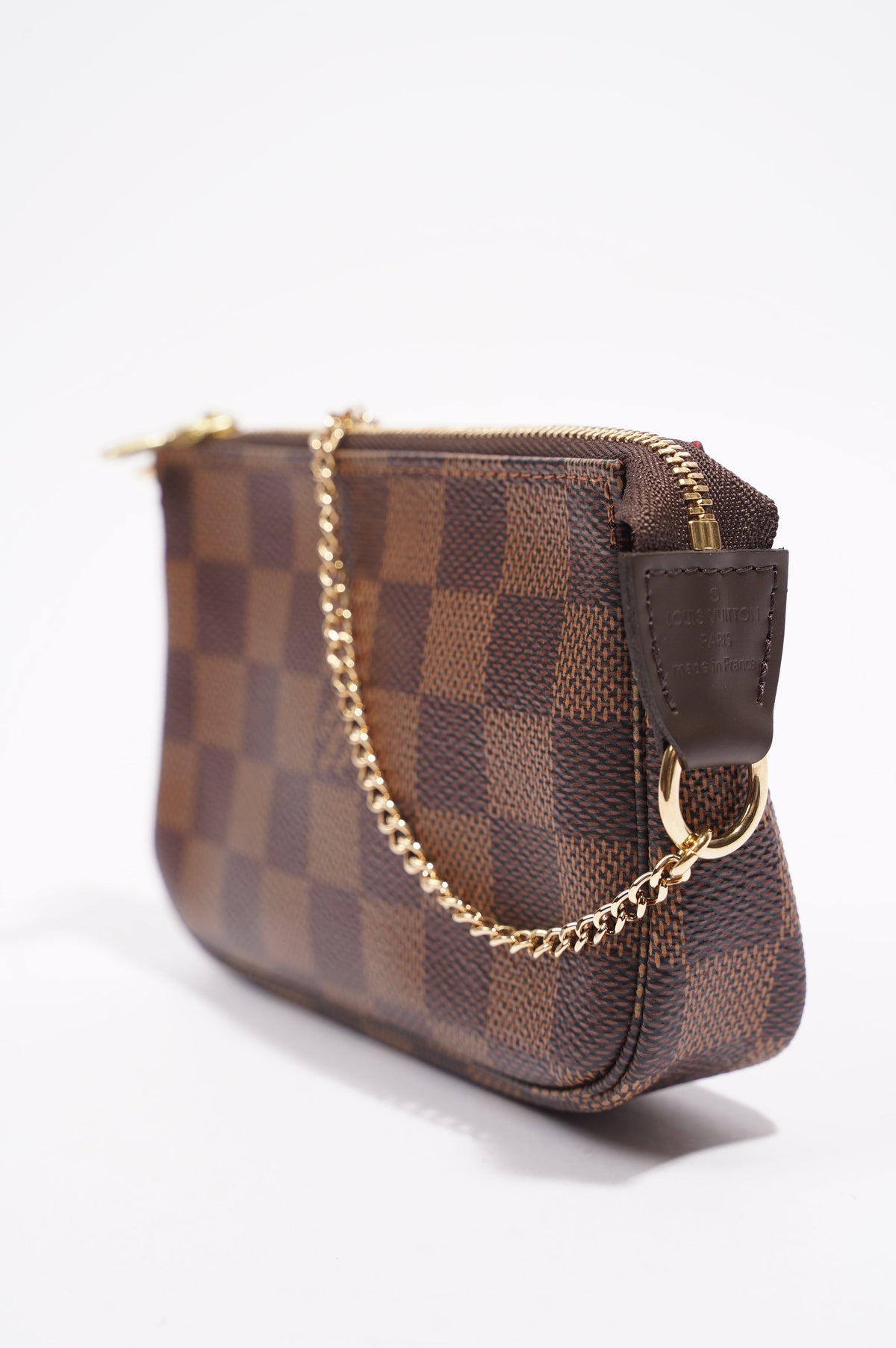Louis Vuitton Womens Mini Pochette Damier Ebene Canvas