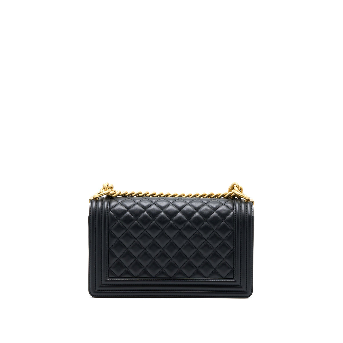 Chanel Medium Boy Bag Calfskin Black GHW (Microchip)