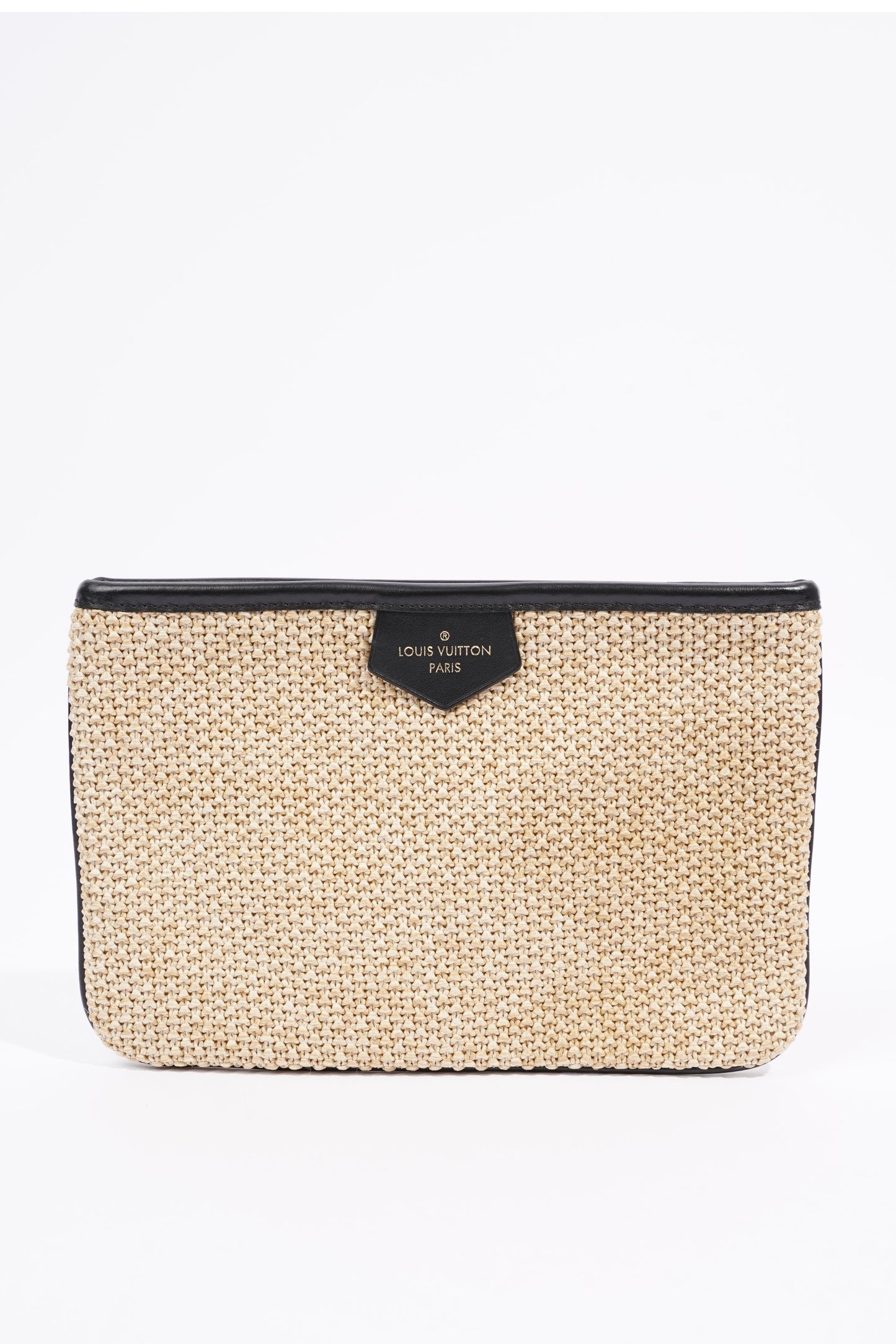 Louis Vuitton Womens Saint Jacques Tote Beige / Black Raffia