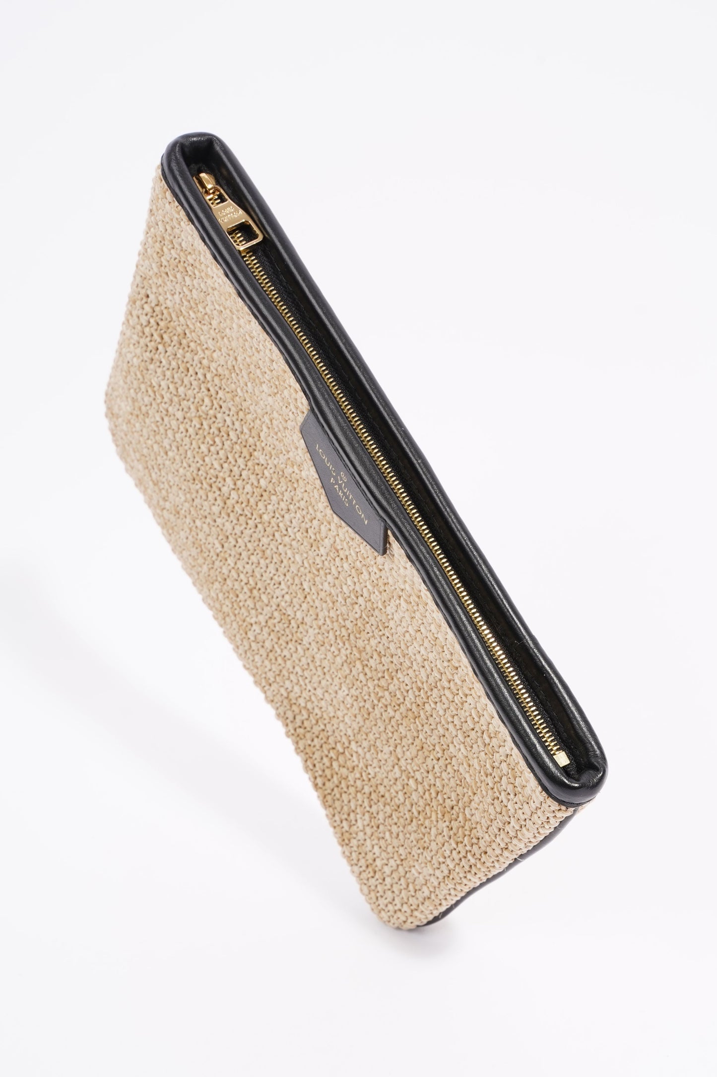 Louis Vuitton Womens Saint Jacques Tote Beige / Black Raffia