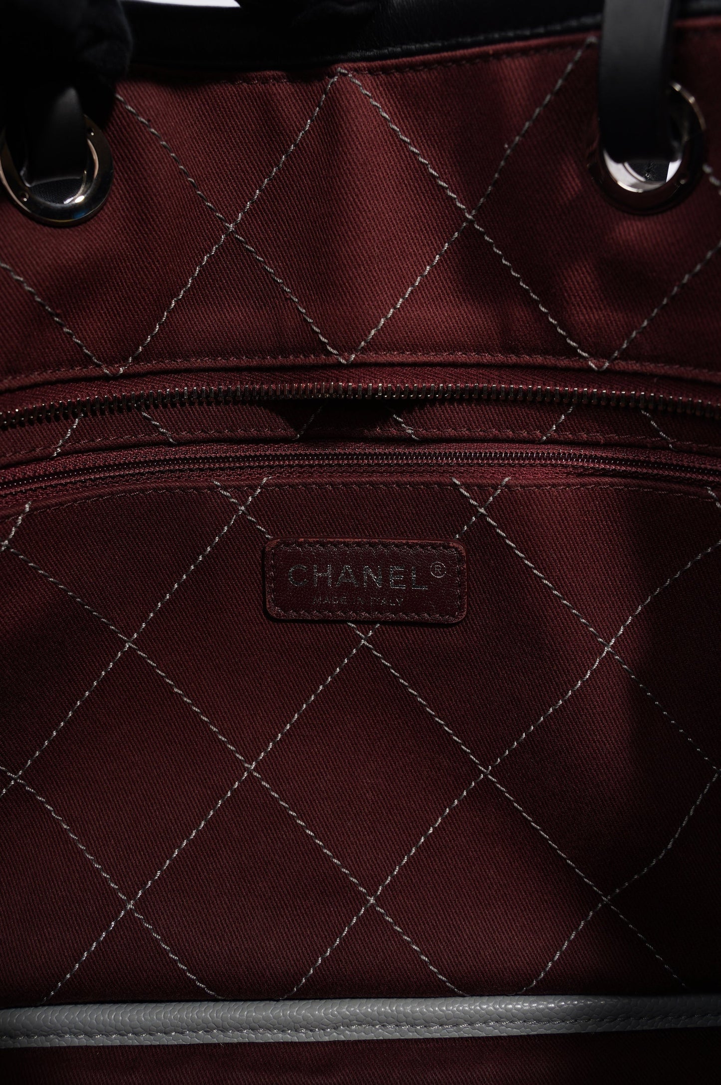 Chanel Womens Fever Shopping Tote Grey Caviar