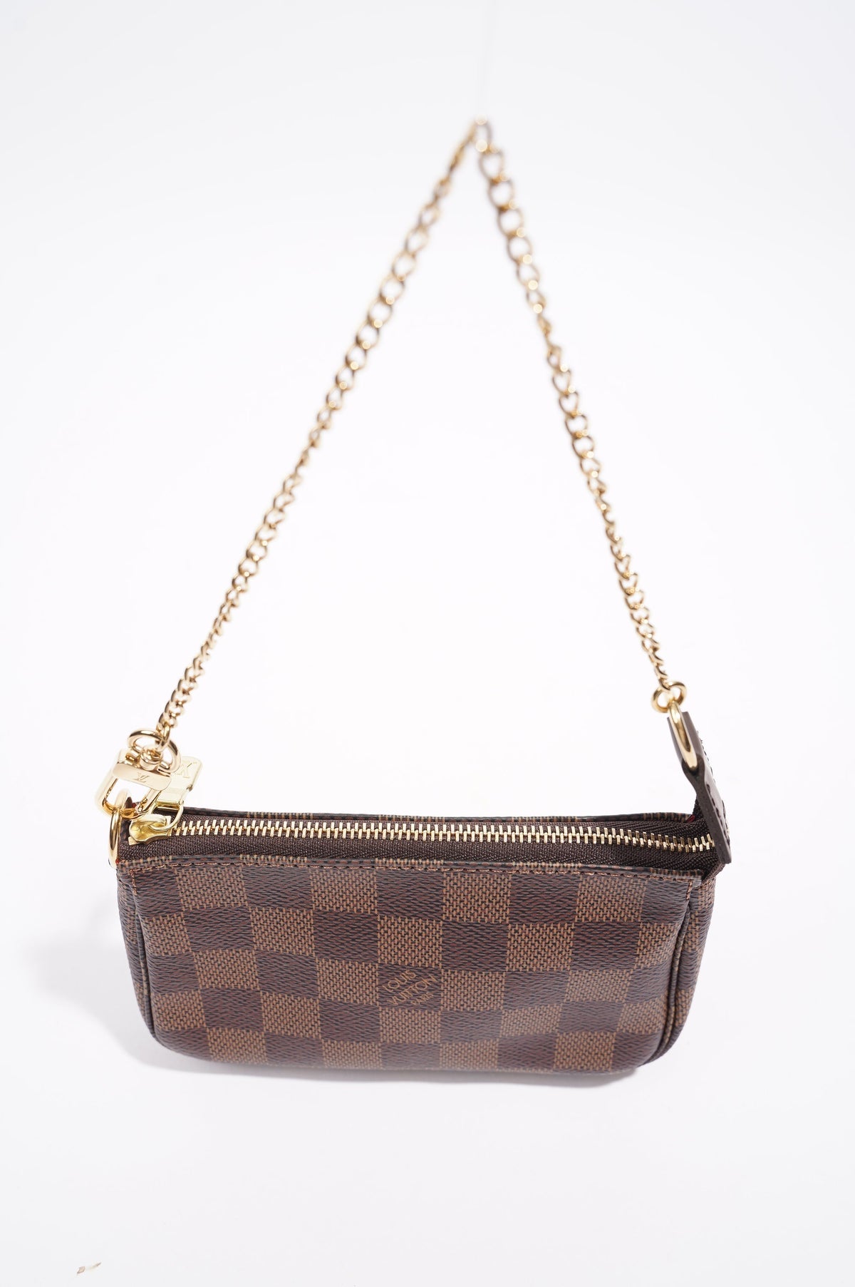 Louis Vuitton Womens Mini Pochette Damier Ebene Canvas