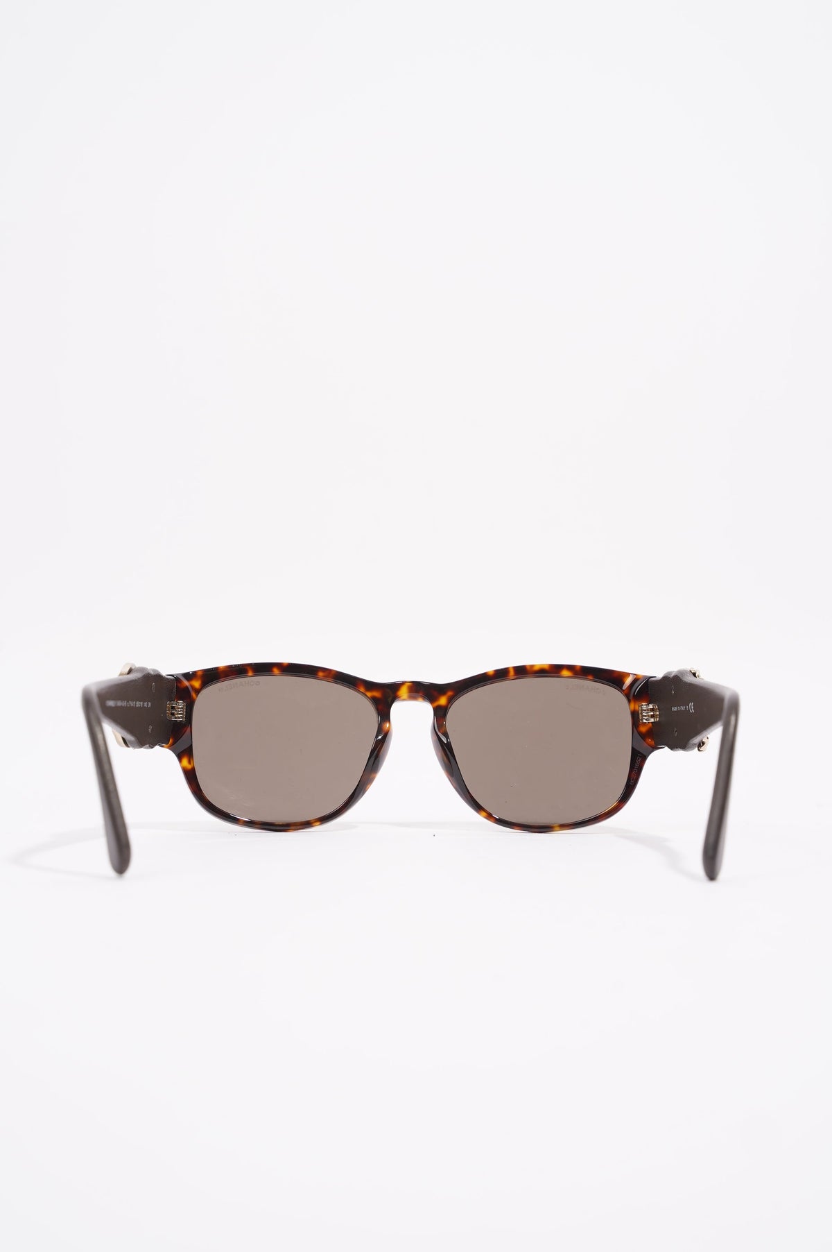 Chanel Womens CC Rectangular Sunglasses Brown Acetate 140