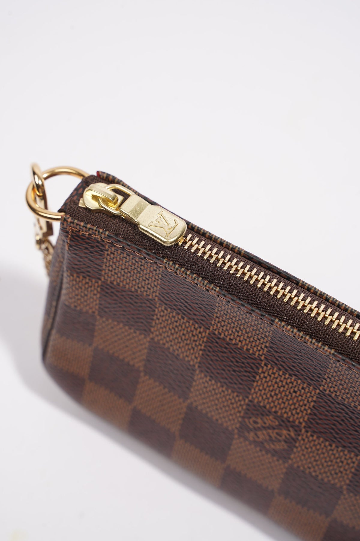 Louis Vuitton Womens Mini Pochette Damier Ebene Canvas