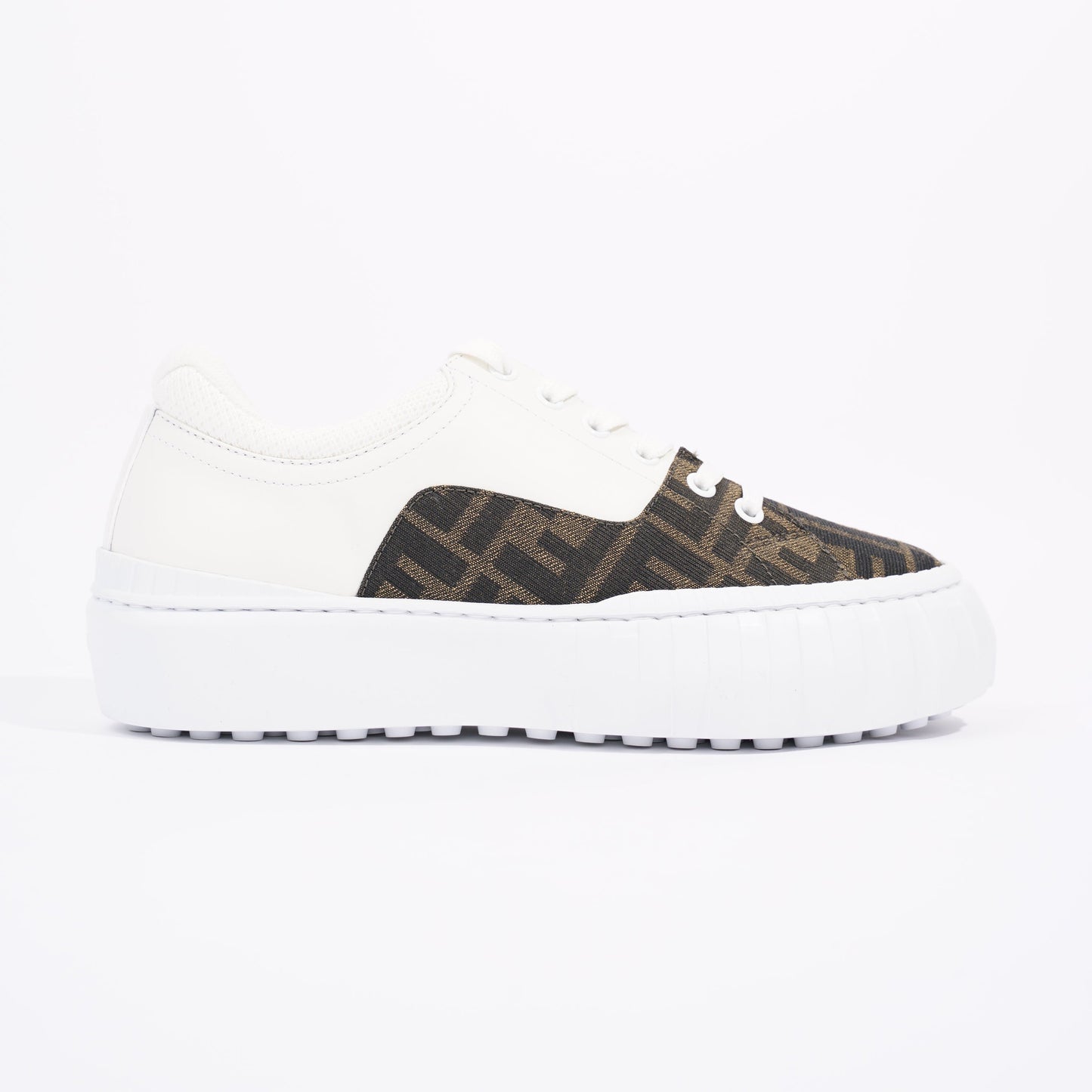 Fendi Womens Force Sneaker White / Monogram EU 38 / UK 5