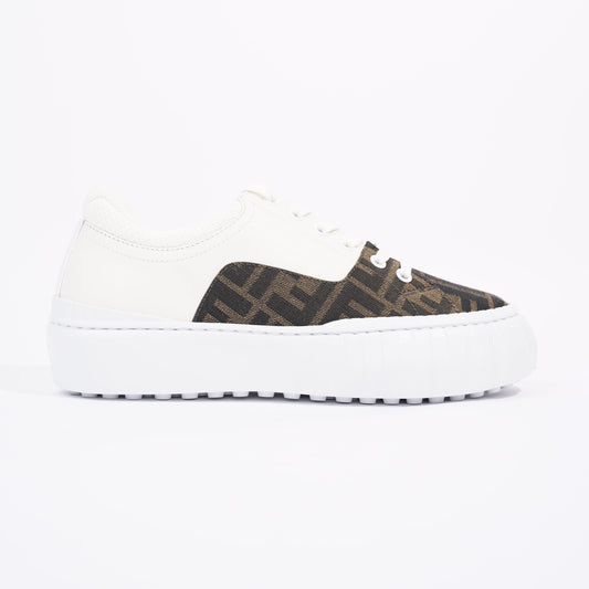 Fendi Womens Force Sneaker White / Monogram EU 38 / UK 5