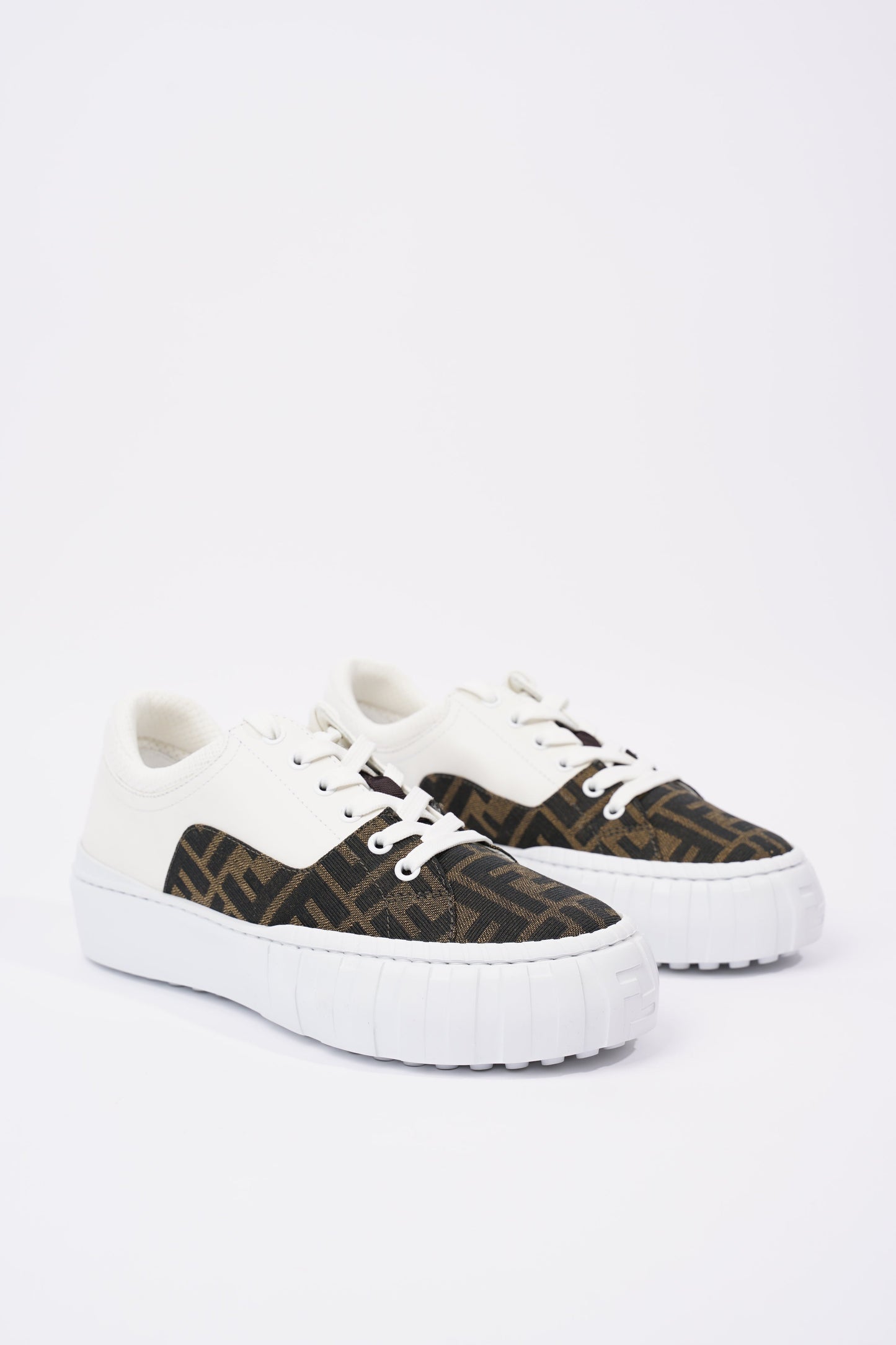Fendi Womens Force Sneaker White / Monogram EU 38 / UK 5