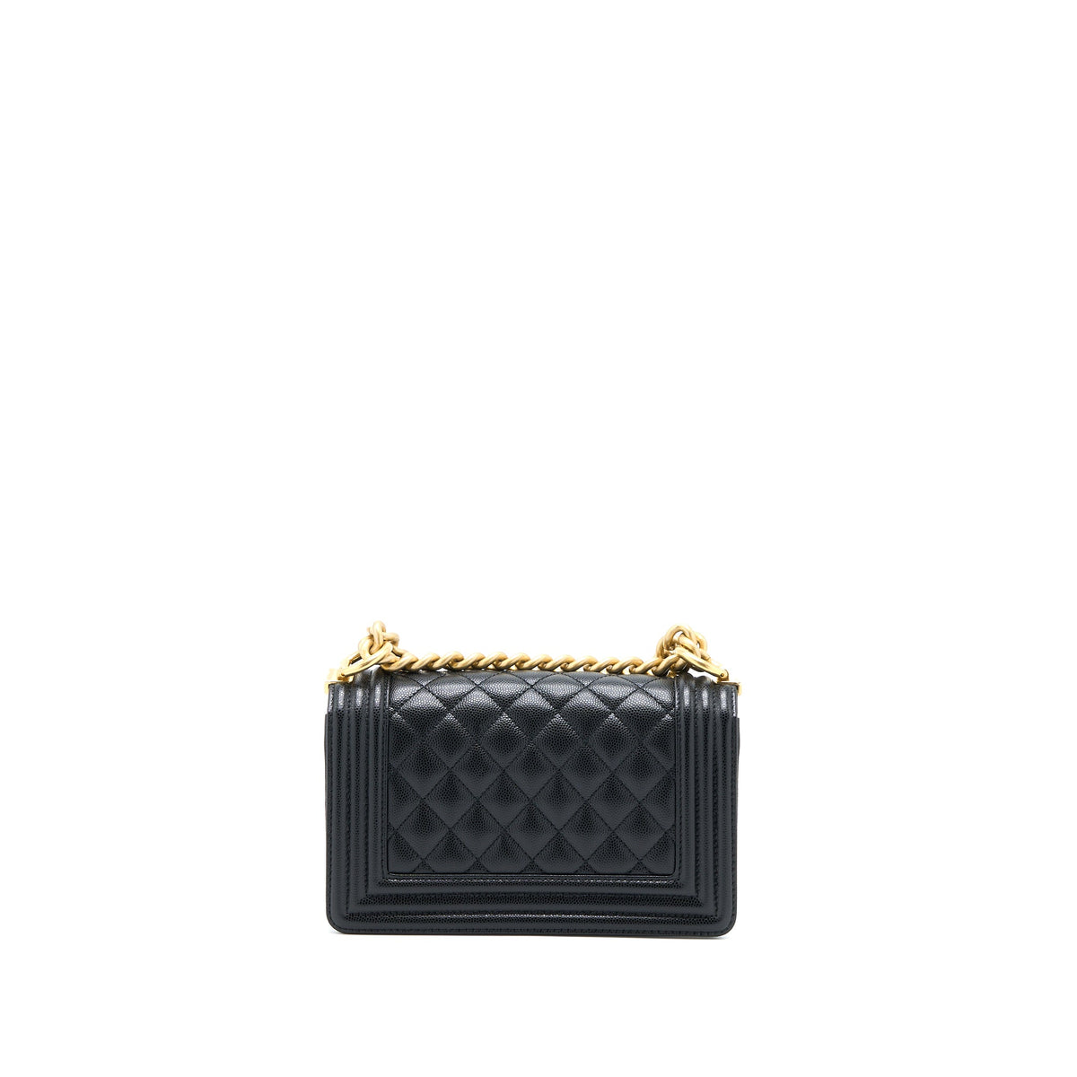 Chanel Small Boy Bag Caviar Black GHW (Microchip)