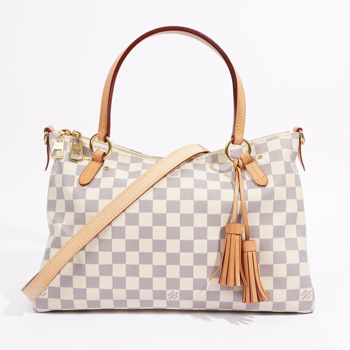 Louis Vuitton Womens Lymington Handbag Damier Azur Canvas
