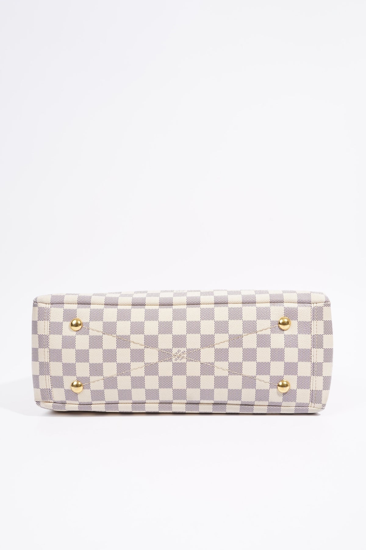 Louis Vuitton Womens Lymington Handbag Damier Azur Canvas