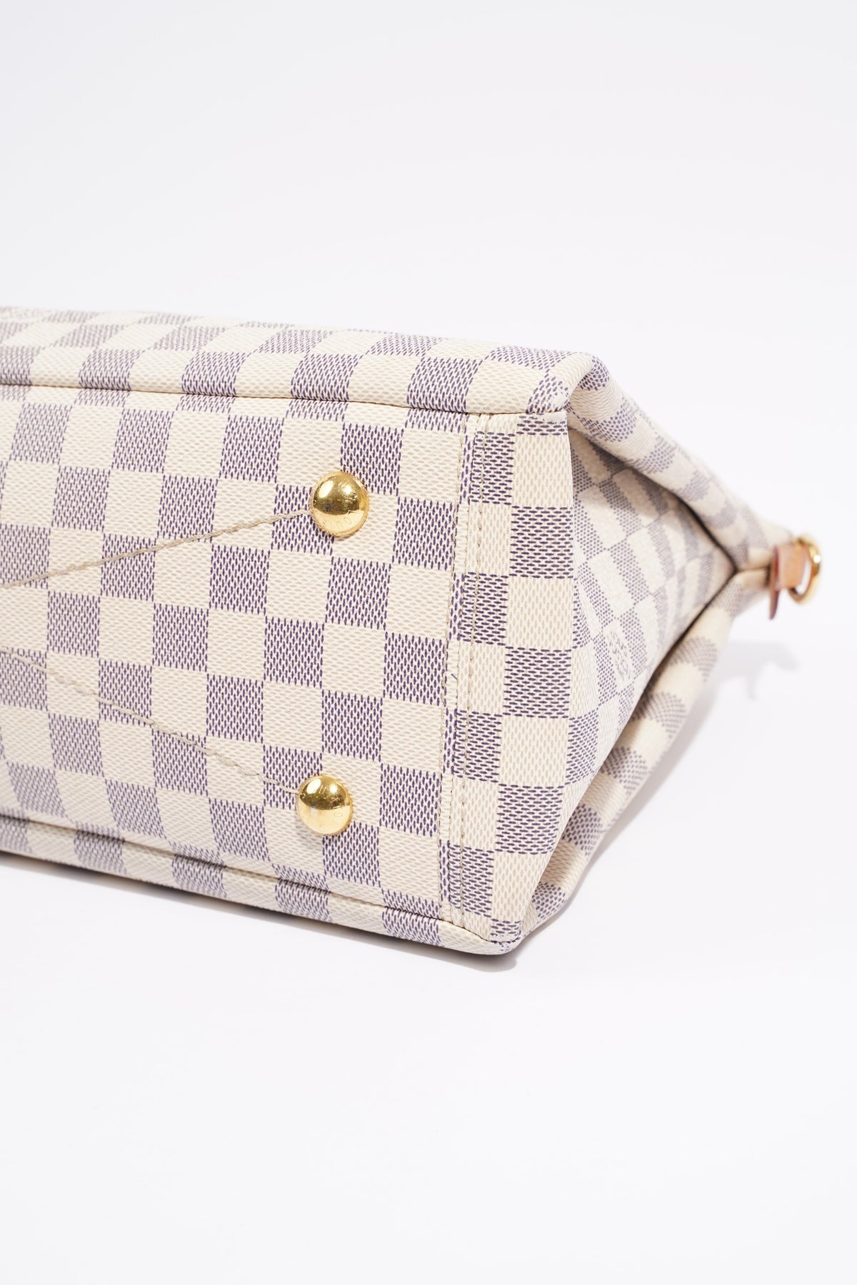 Louis Vuitton Womens Lymington Handbag Damier Azur Canvas