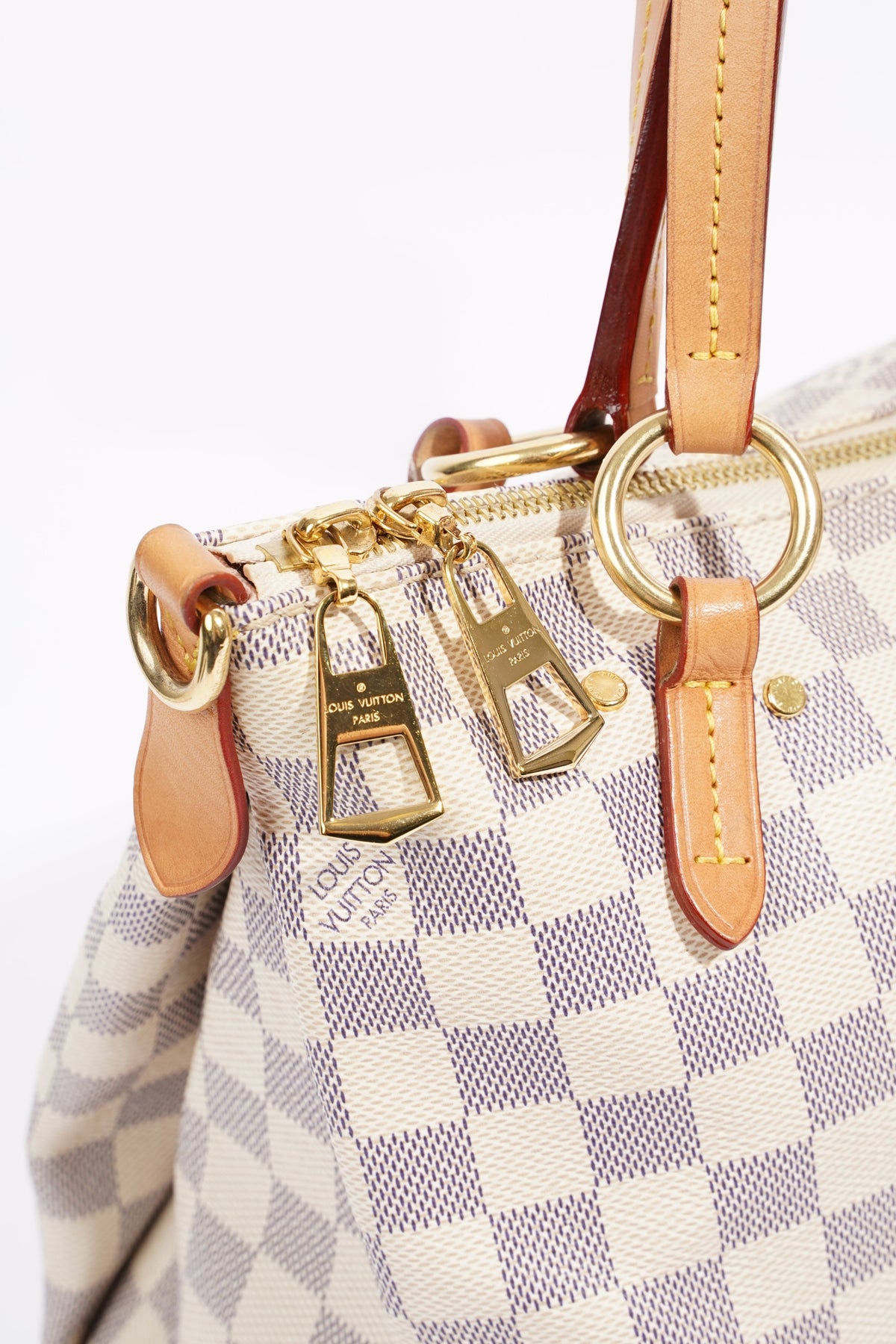 Louis Vuitton Womens Lymington Handbag Damier Azur Canvas