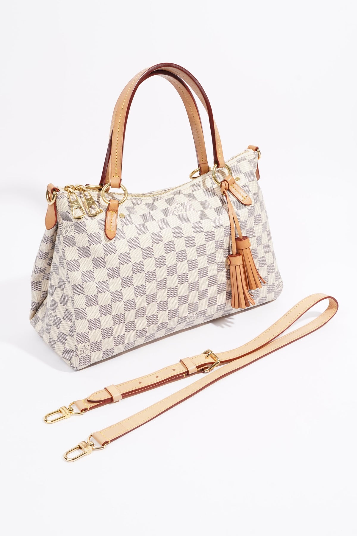 Louis Vuitton Womens Lymington Handbag Damier Azur Canvas