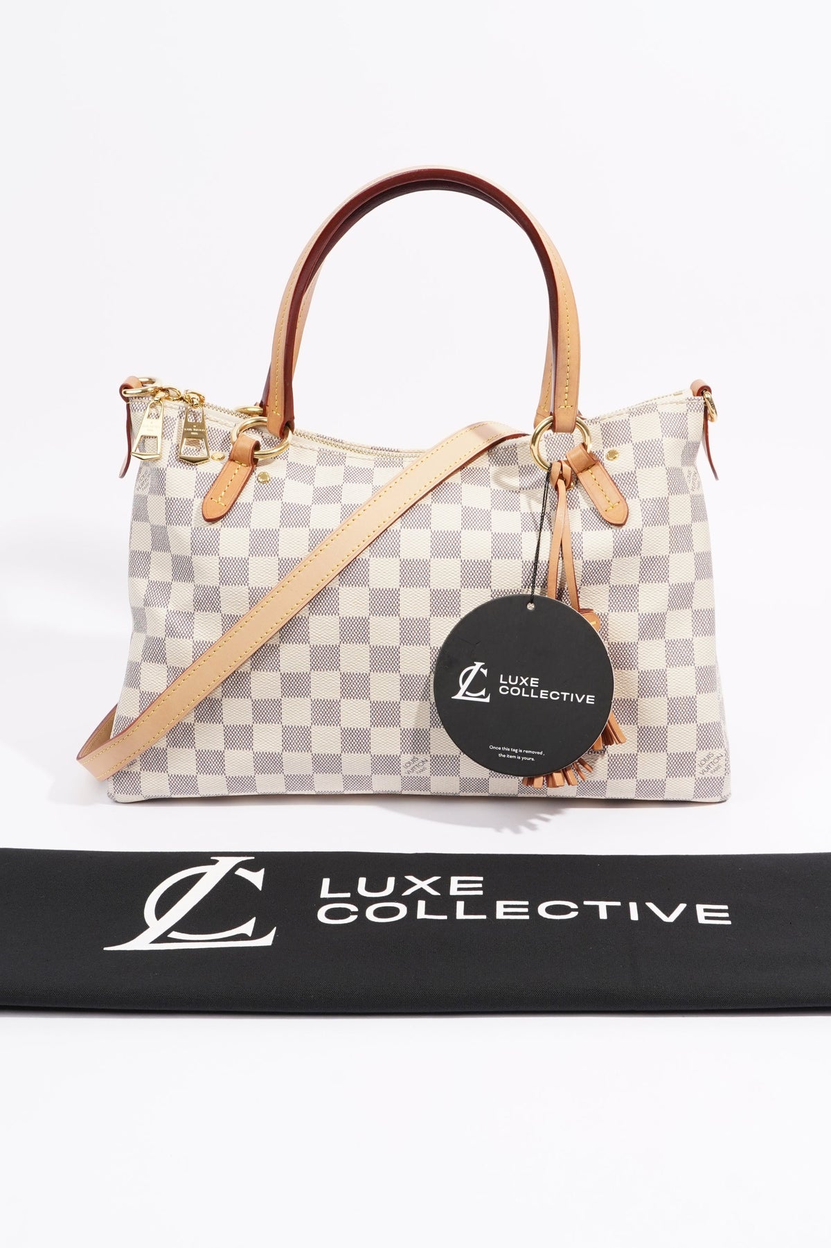 Louis Vuitton Womens Lymington Handbag Damier Azur Canvas