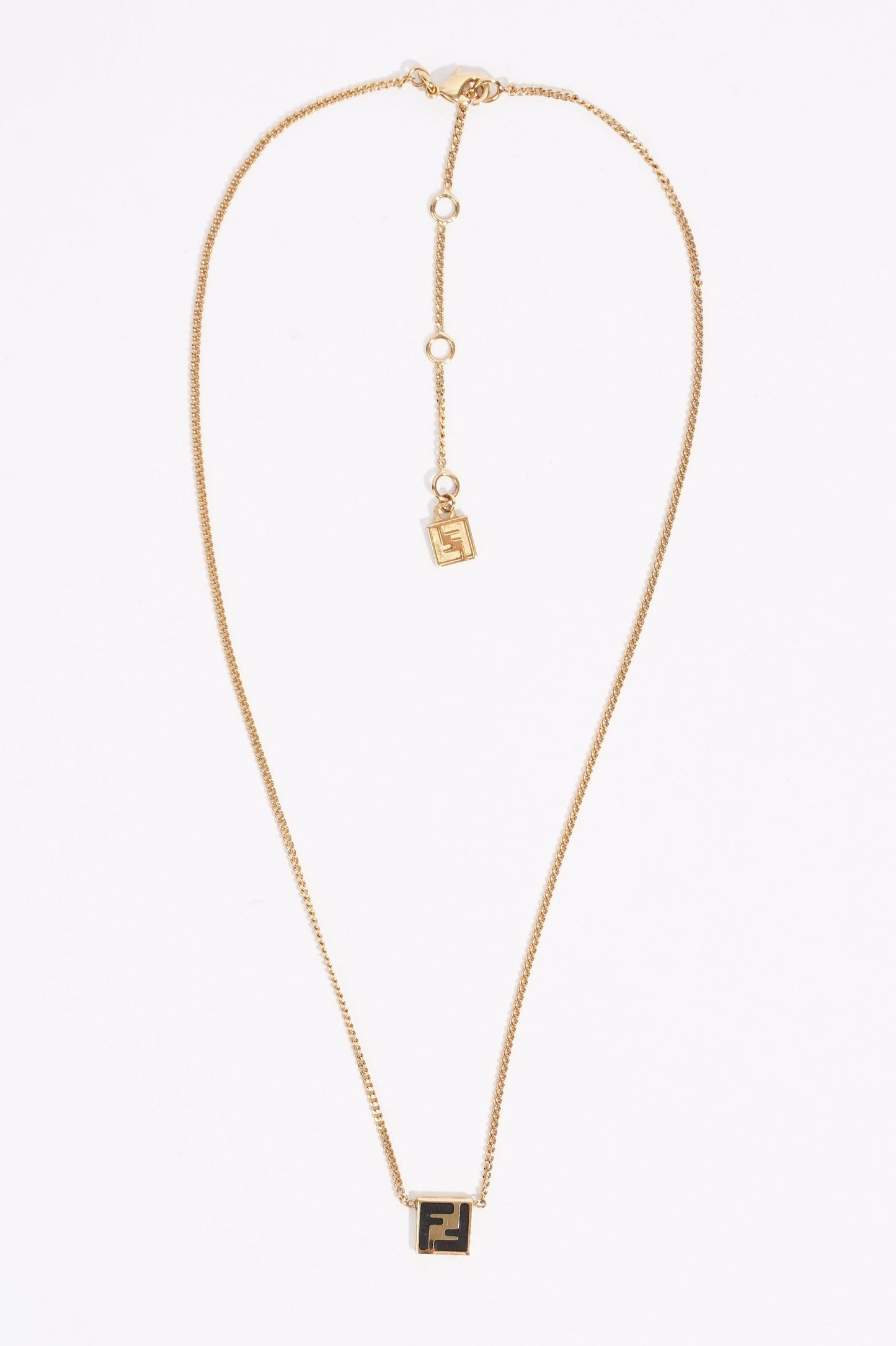 Fendi Womens O'Lock Necklace Golden Finish Base Metal