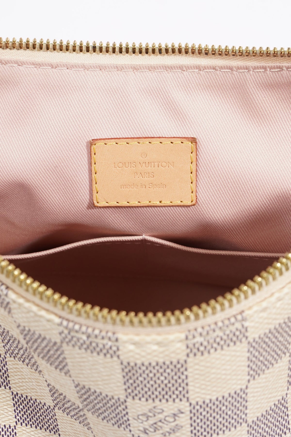Louis Vuitton Womens Lymington Handbag Damier Azur Canvas