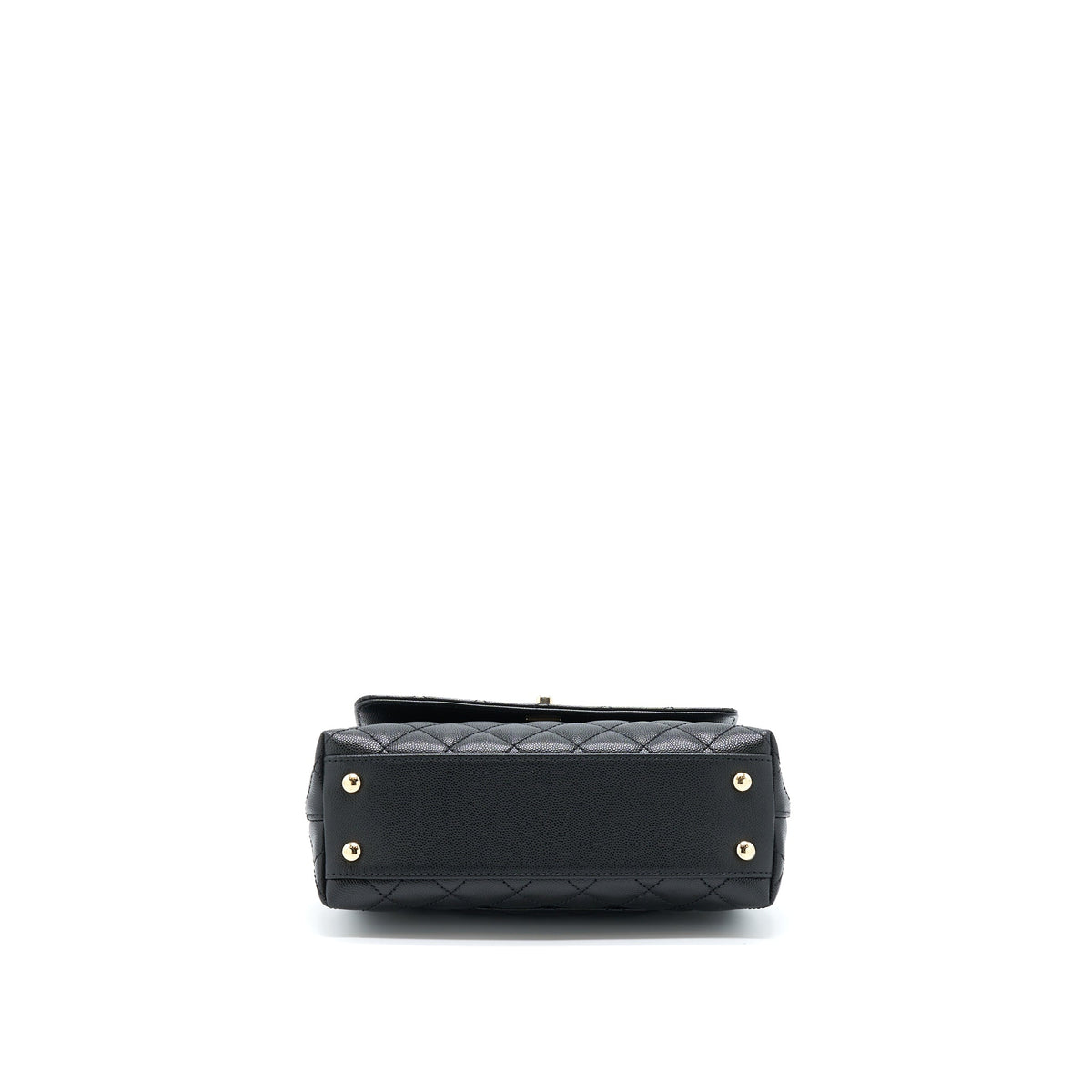 Chanel Small Coco Handle Caviar Black LGHW (Microchip).