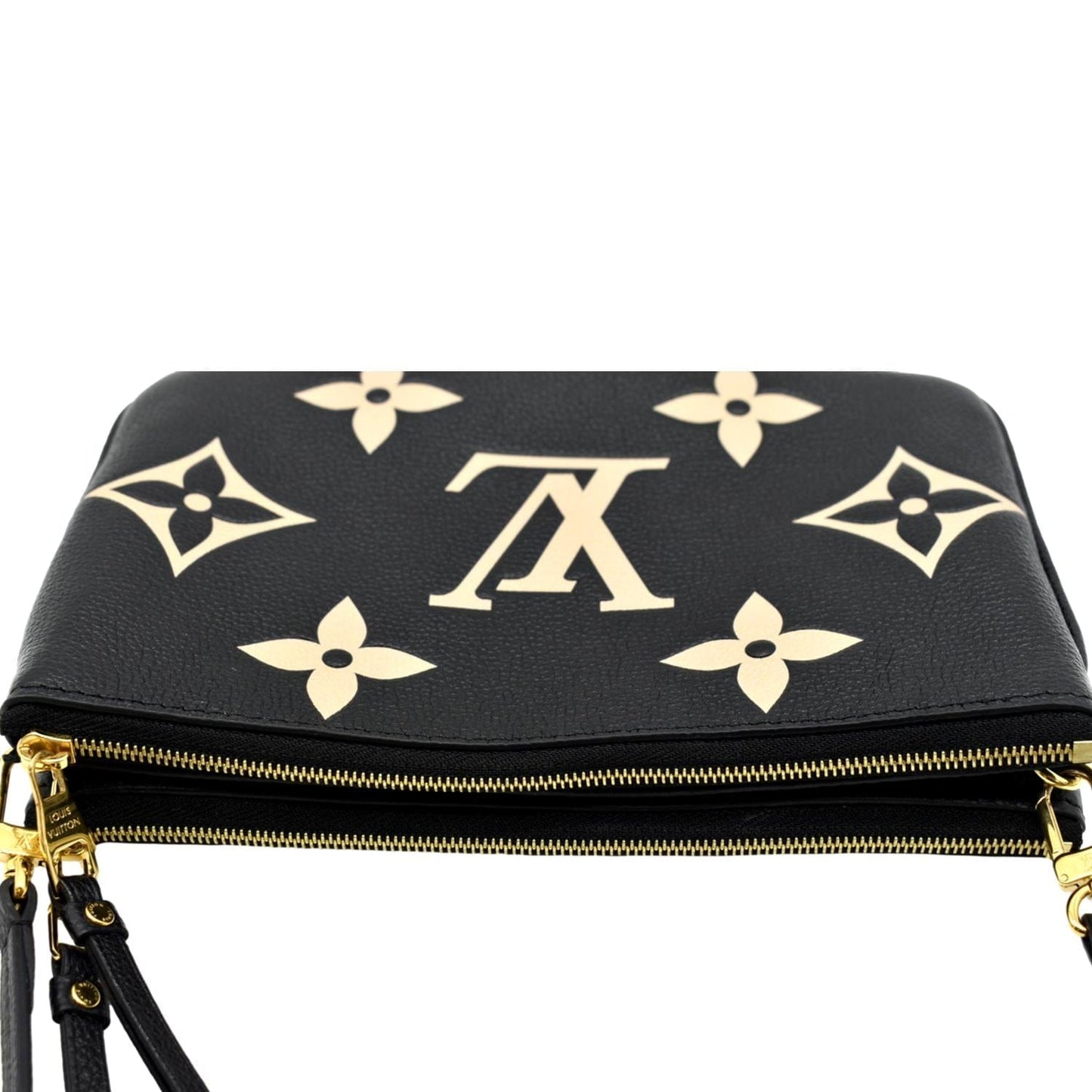 Louis Vuitton Double Zip Pochette Monogram Empreinte Crossbody Bag Bicolor