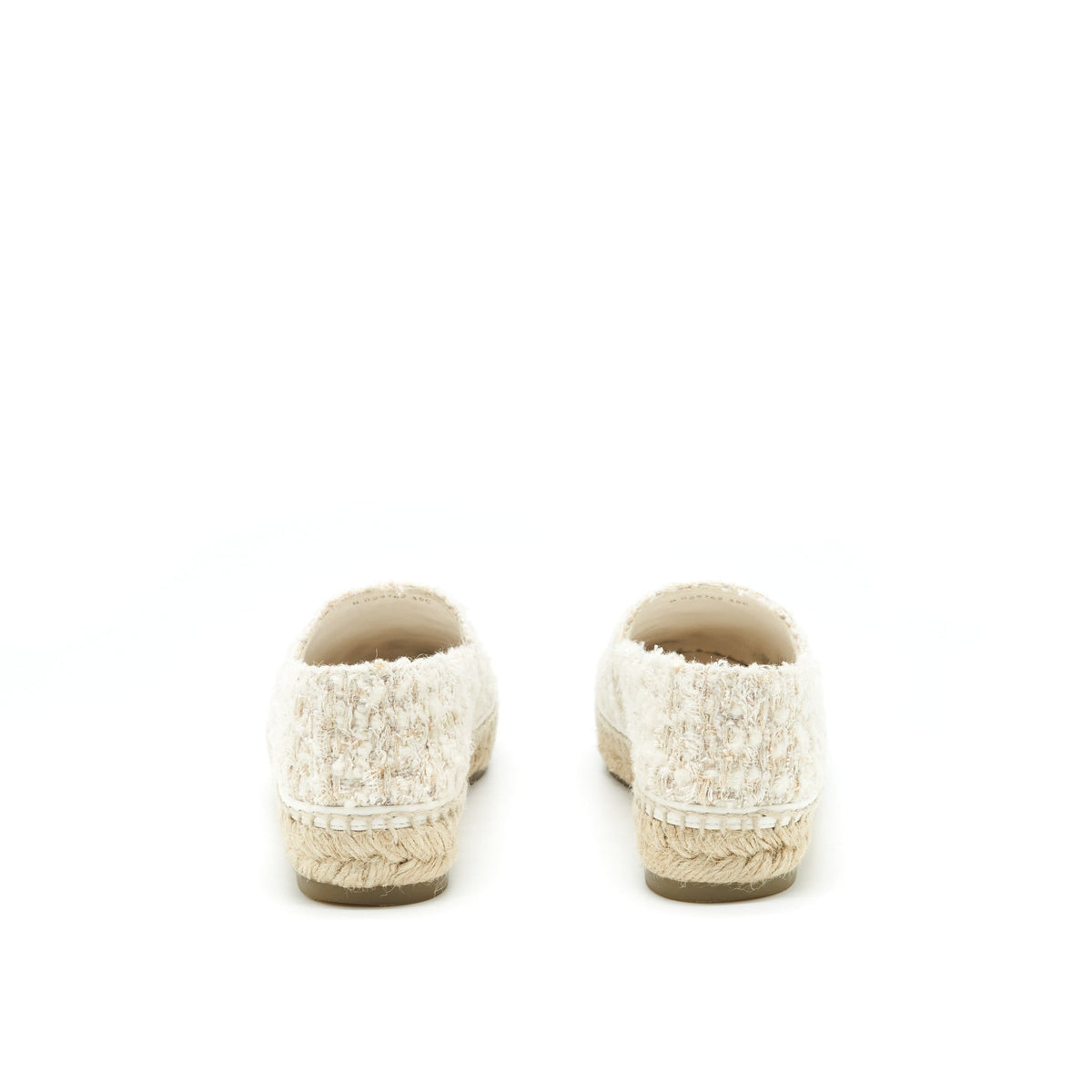 Chanel Size 35 Tweed Espadrilles White