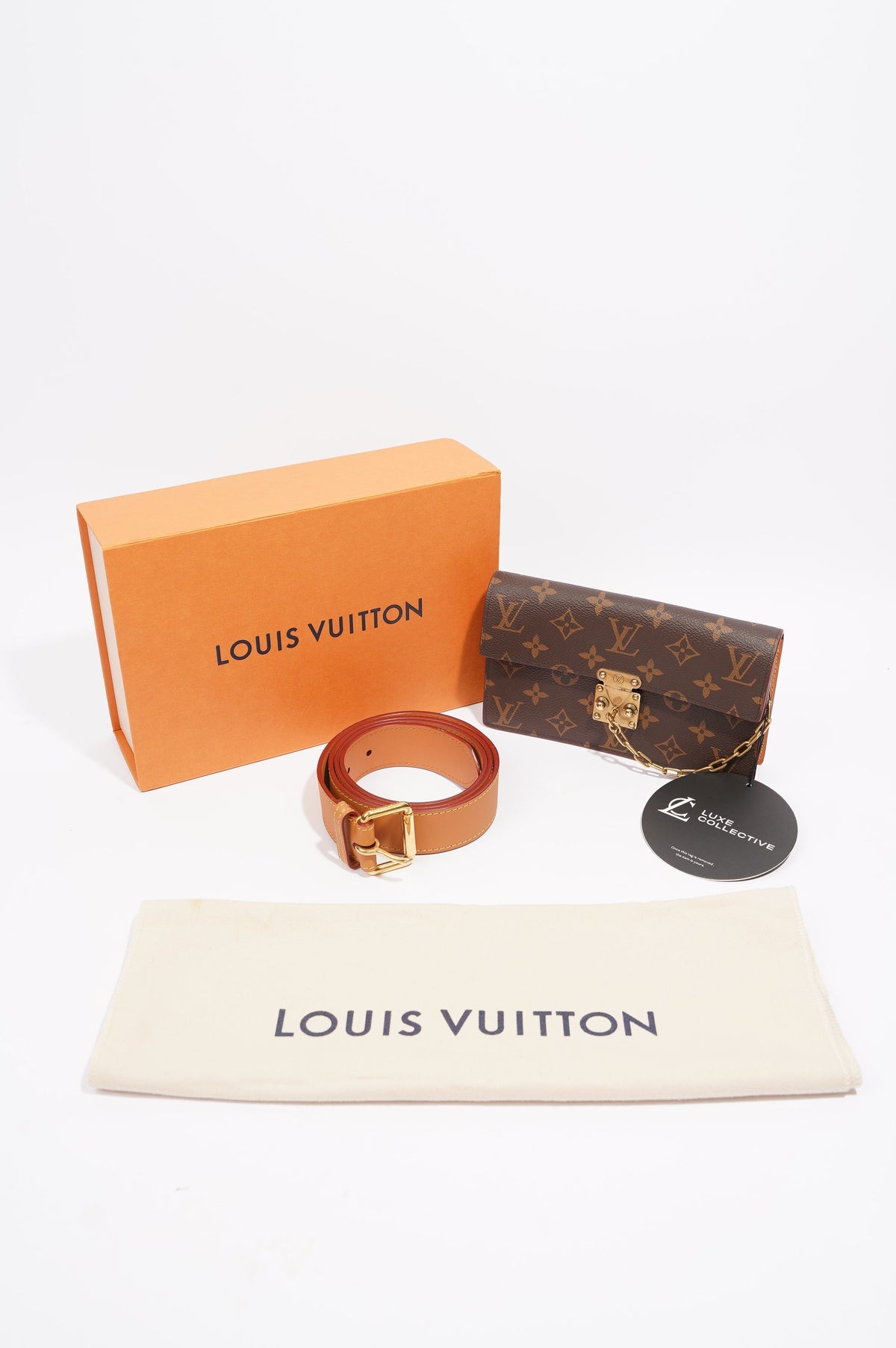 Louis Vuitton Womens S Lock Belt Pouch Monogram Canvas
