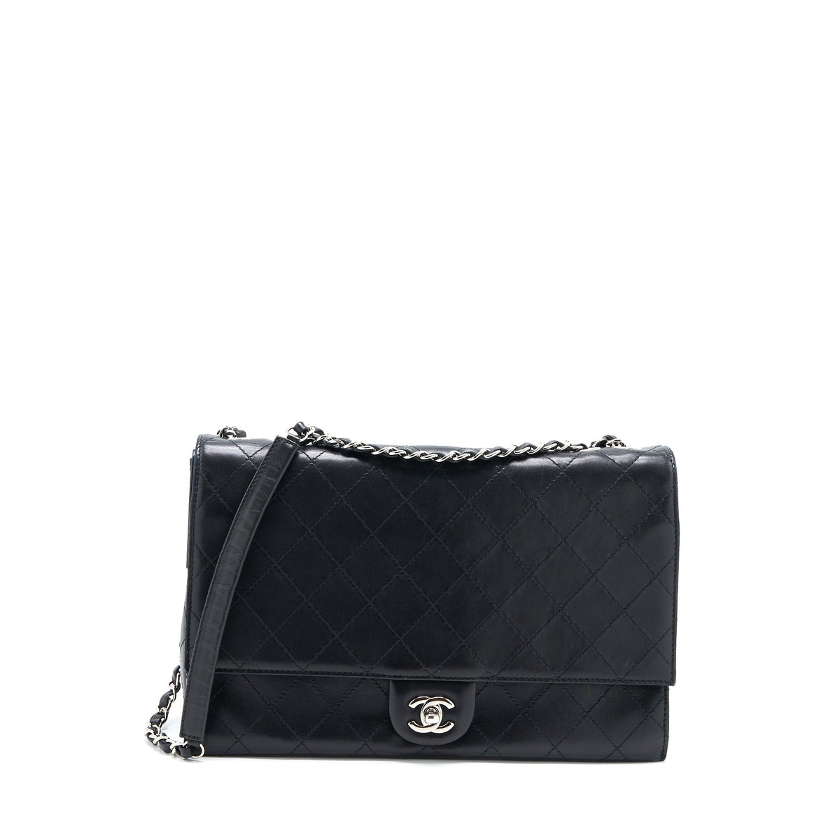 Chanel Quilted Flap Bag Lambskin Black SHW